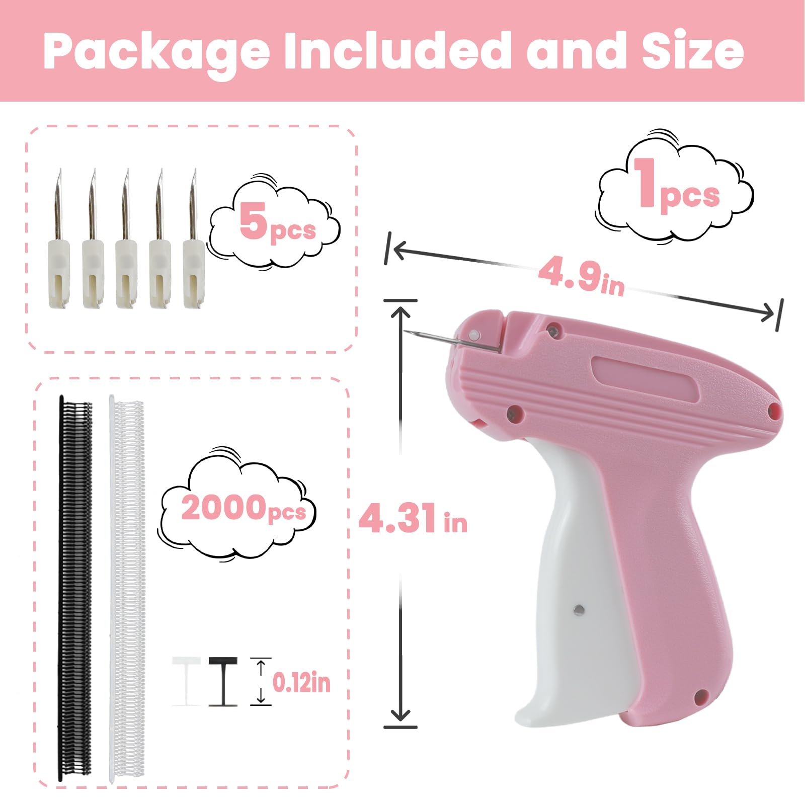 Foto 8 pulgar | Kit De Recambio Para Minipistola Stitch Gun, Color Rosa Con Agujas - Venta Internacional.