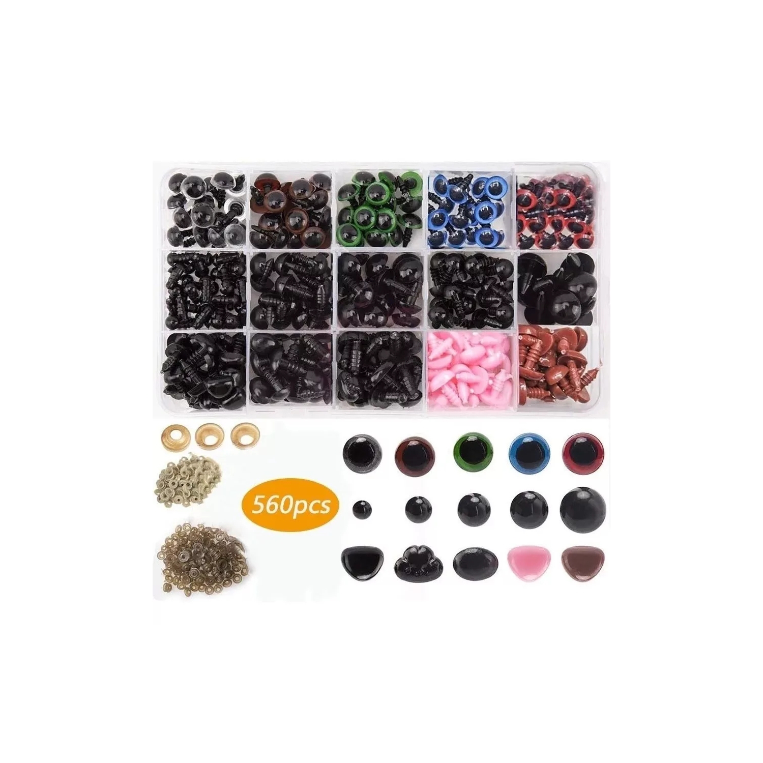 Foto 1 | Set Safety Eyes And Nose, 560 Unidades, Para Manualidades Con Amigurumi - Venta Internacional.