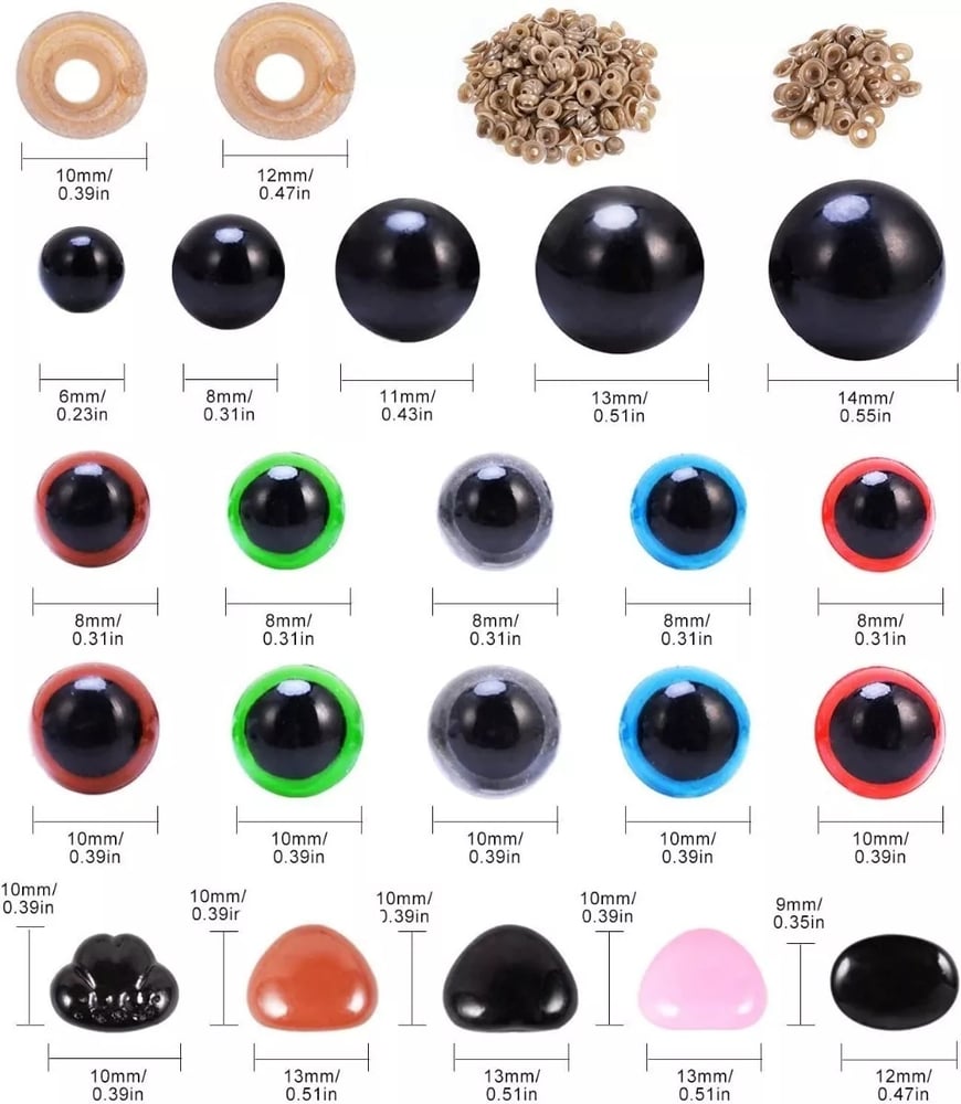 Foto 2 | Set Safety Eyes And Nose, 560 Unidades, Para Manualidades Con Amigurumi - Venta Internacional.