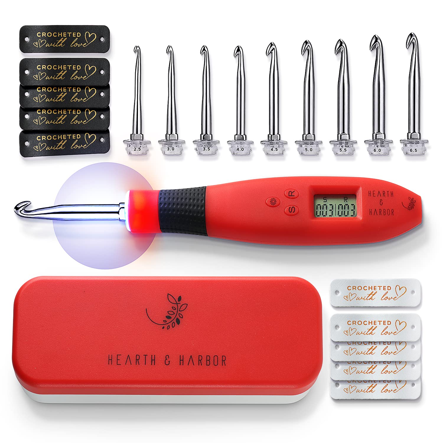 Foto 1 | Juego De Ganchillos Para Ganchillo Hearth & Harbor Light Up Con Funda Y Encimera - Venta Internacional.