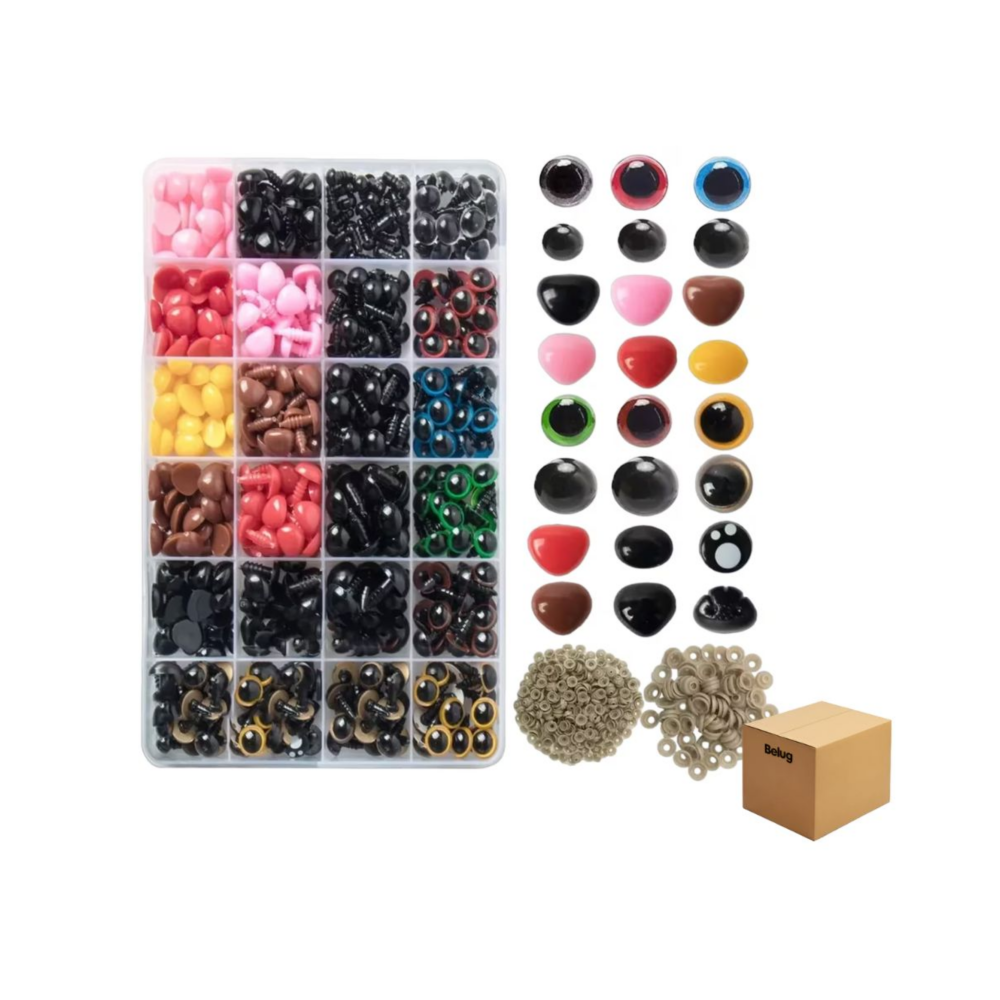 Ojos Y Nariz Seguridad Amigurumis 1040 Pzas, Negros Belug