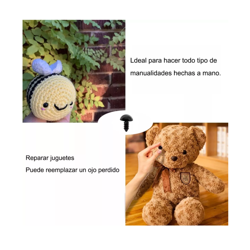 Foto 4 pulgar | Ojos Y Nariz Seguridad Amigurumis 1040 Pzas, Negros Belug