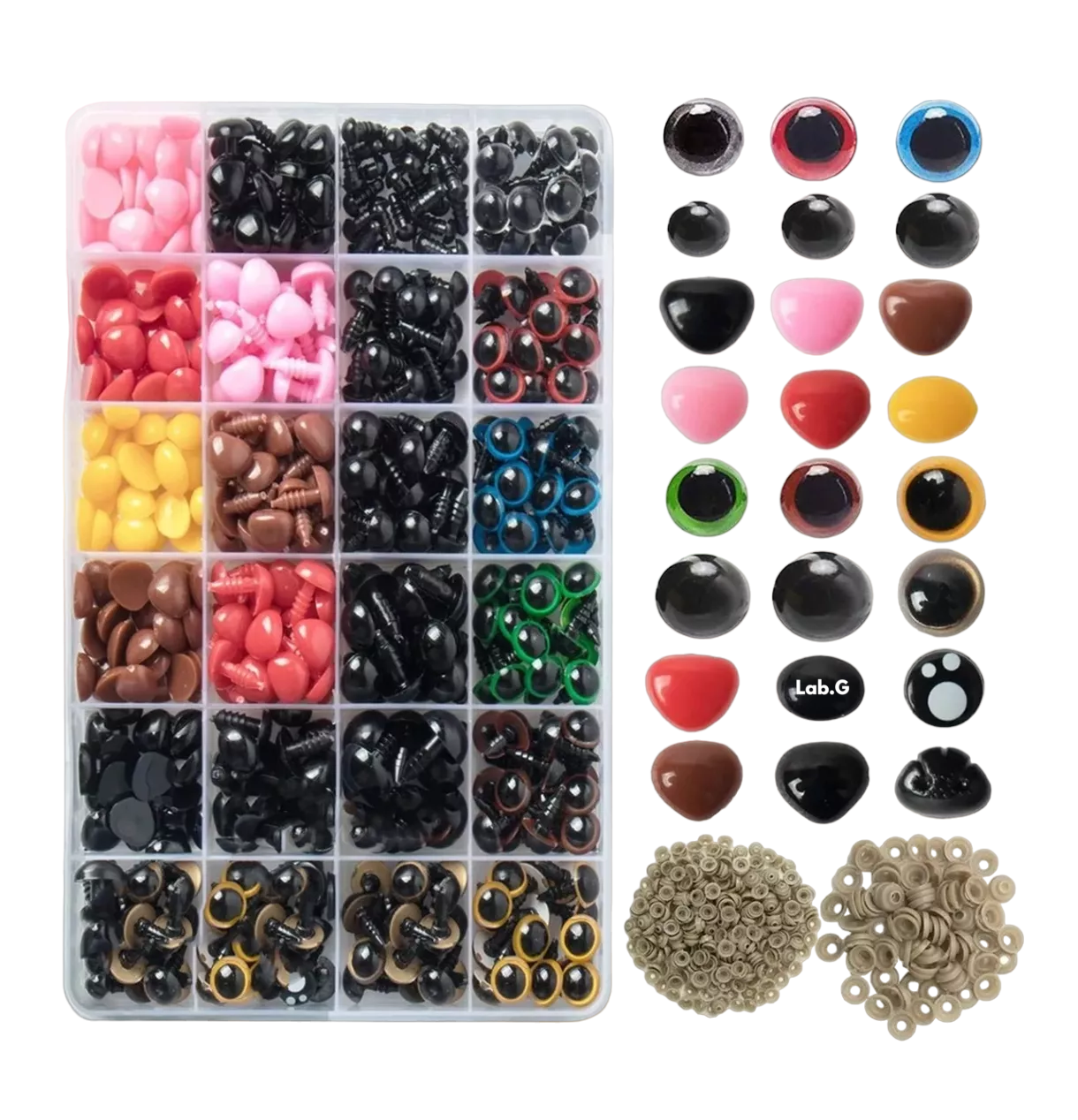 Ojos Y Nariz Seguridad Amigurumis Lab.g 1040 Pzas, Negros