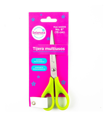 Foto 4 pulgar | Tijeras #6  Multiusos Inoxidable C/mango Soft Azul Selanusa