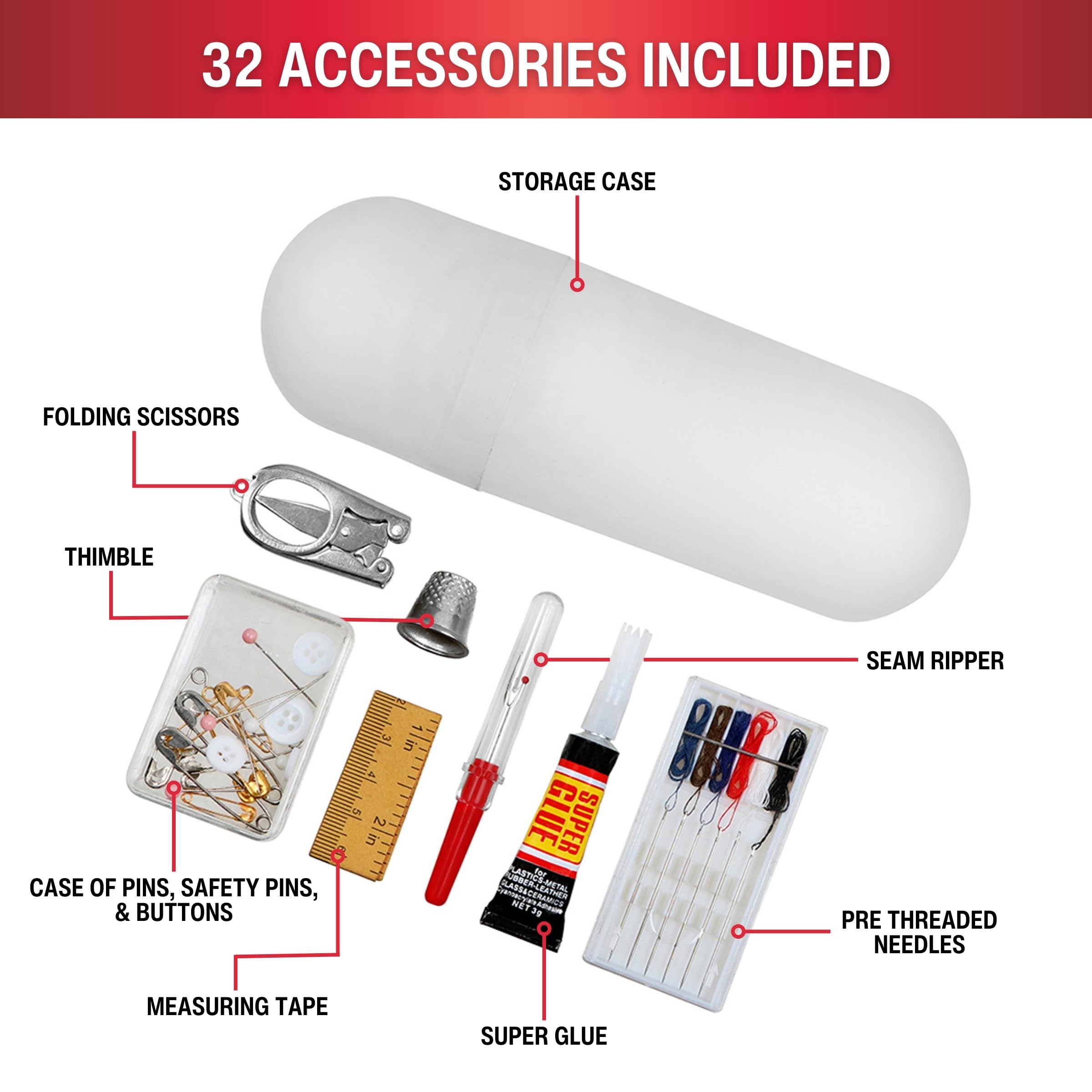 Foto 4 pulgar | Cesta De Costura Singer Premium Redonda Grande Con Kit De Costura - Venta Internacional.