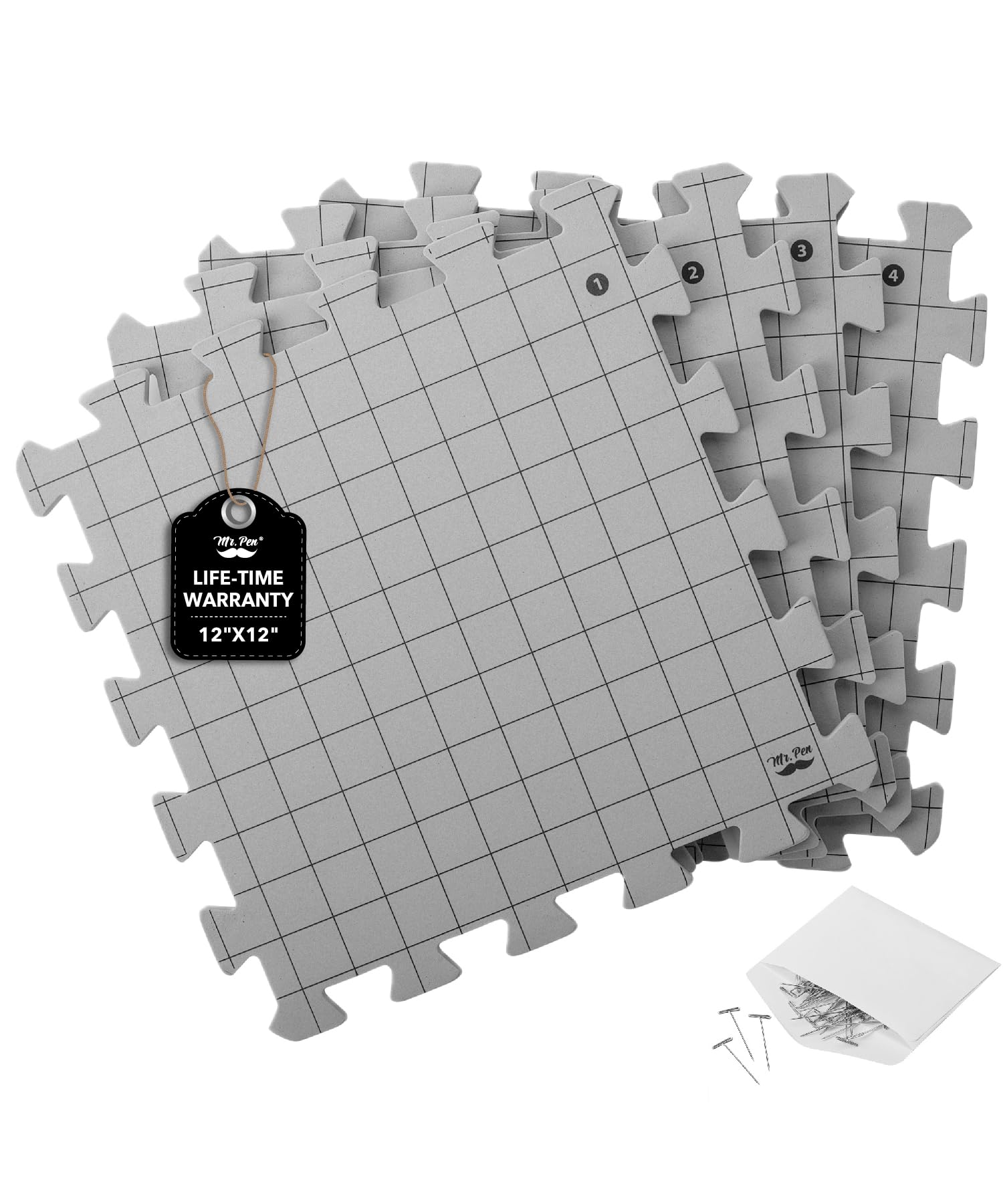 Foto 1 | Alfombrillas Mr. Pen Entrelazadas De 30 X 30 Cm, Paquete De 4 Con 50 Pines En T - Venta Internacional.