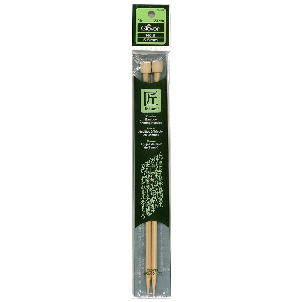 Foto 2 pulgar | Agujas De Tejer Clover Takumi Single Point 9 Mm Bamboo - Venta Internacional.