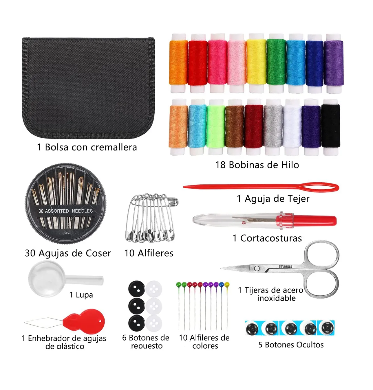 Foto 2 | Kit De Costura 86 De Costura Y Accesorios Costurero Lujo