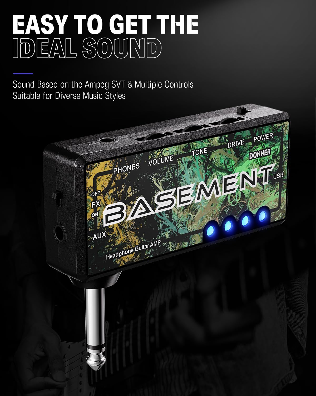 Foto 2 | Amplificador De Auriculares Para Bajo Eléctrico Donner Basement, Recargable Por Usb - Venta Internacional.