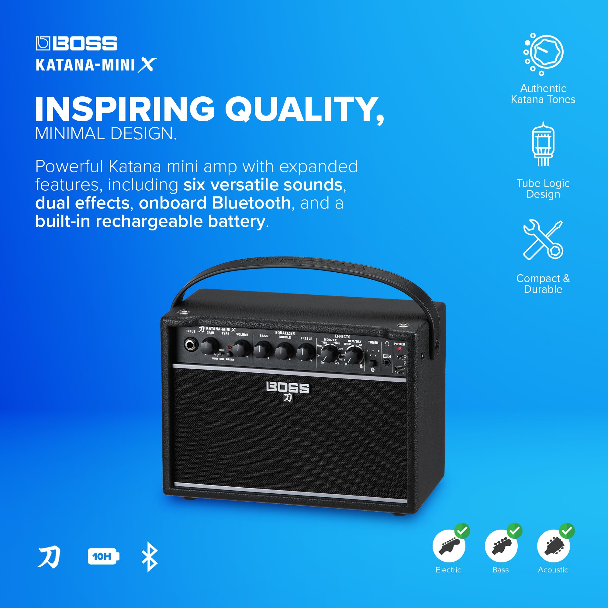 Foto 2 | Amplificador Portátil Para Guitarra Boss Katana-mini X 10w - Venta Internacional.