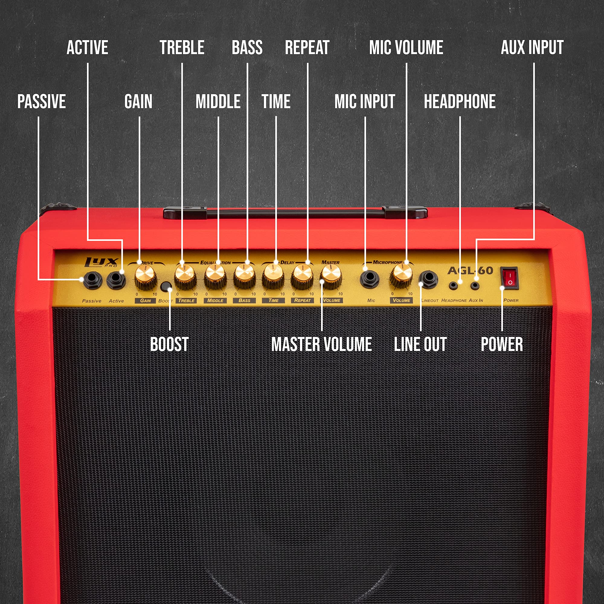 Foto 3 pulgar | Amplificador De Guitarra Eléctrica Lyxpro Combo De 60 W Con Altavoz De 10» - Venta Internacional.