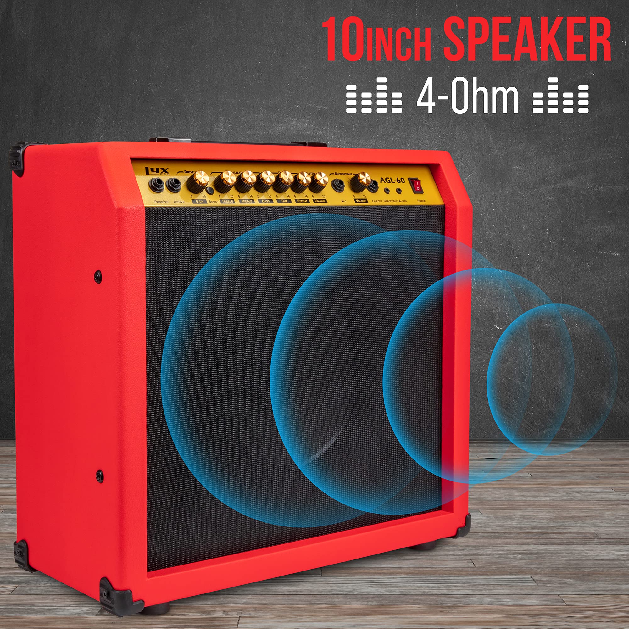 Foto 5 pulgar | Amplificador De Guitarra Eléctrica Lyxpro Combo De 60 W Con Altavoz De 10» - Venta Internacional.