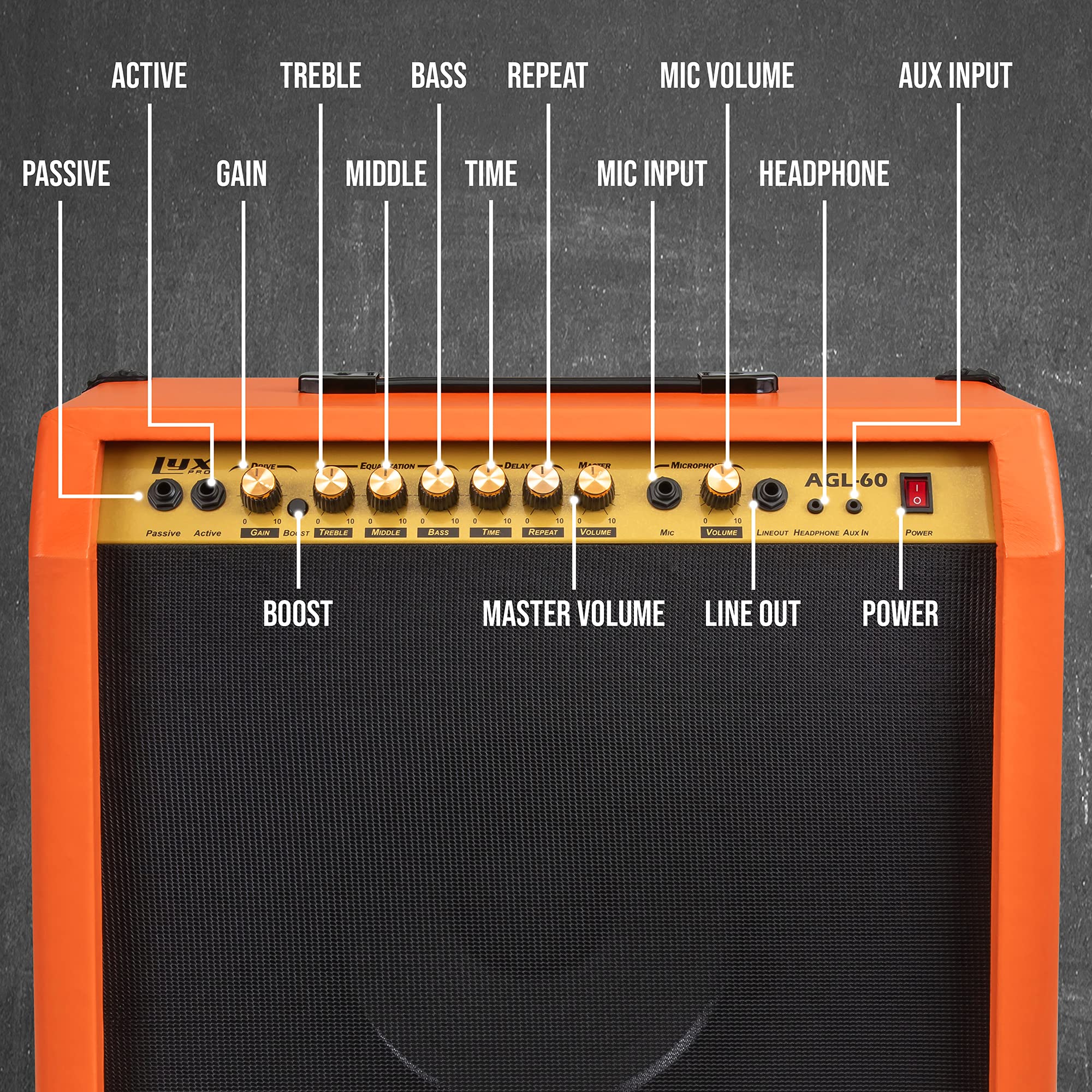 Foto 3 pulgar | Amplificador De Guitarra Eléctrica Lyxpro Combo De 60 W Con Altavoz De 10» - Venta Internacional.