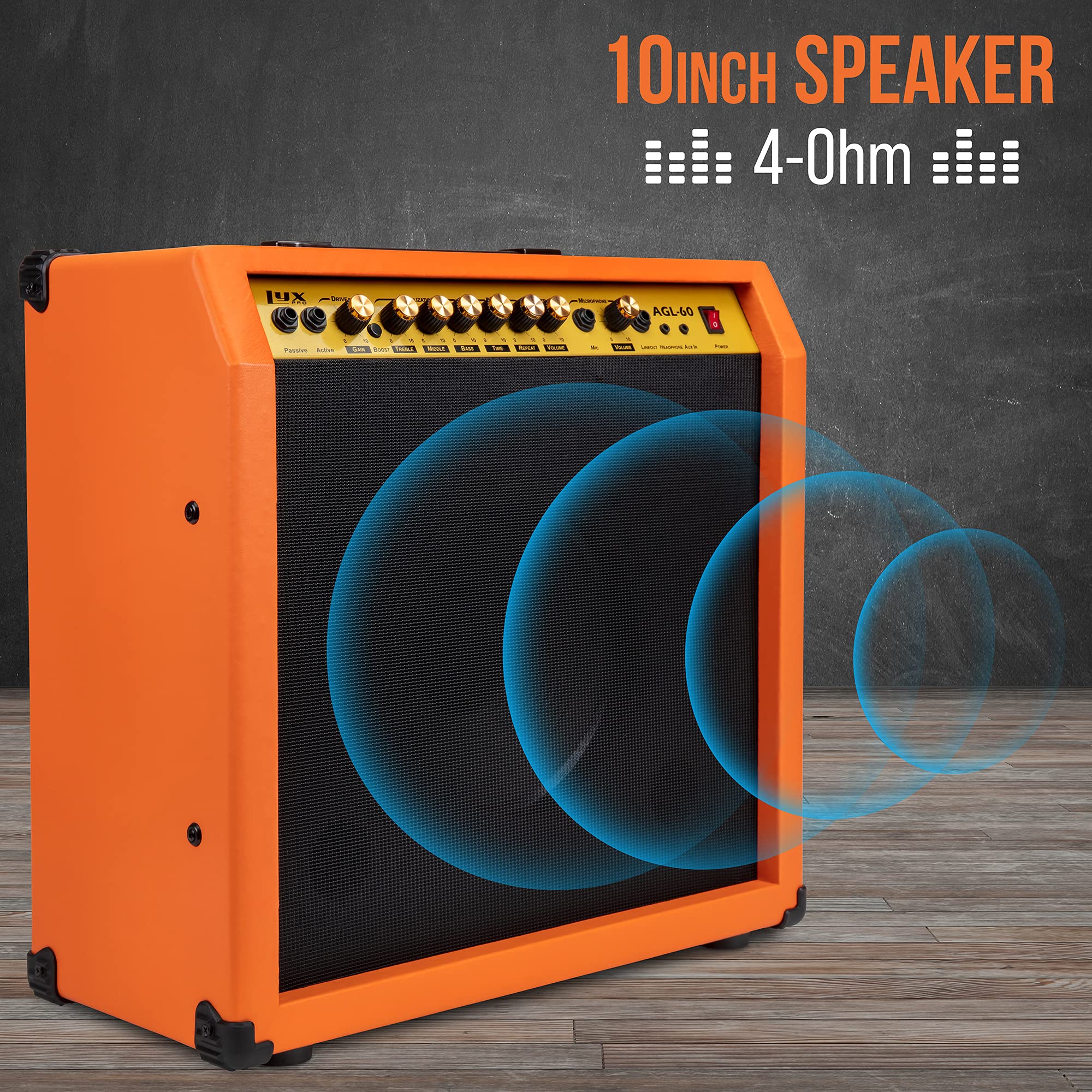 Foto 5 pulgar | Amplificador De Guitarra Eléctrica Lyxpro Combo De 60 W Con Altavoz De 10» - Venta Internacional.