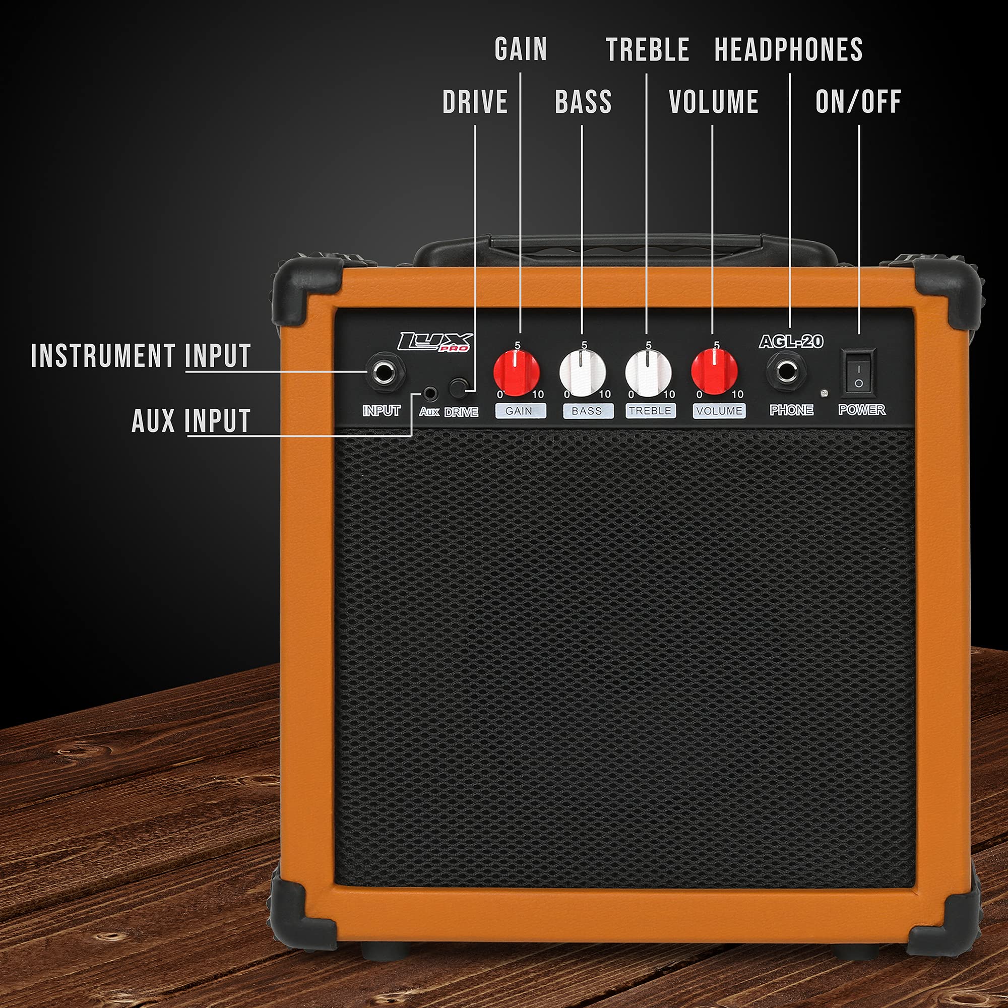 Foto 4 pulgar | Amplificador Para Guitarra Eléctrica Lyxpro De 20 W Con Altavoz De Caoba - Venta Internacional.