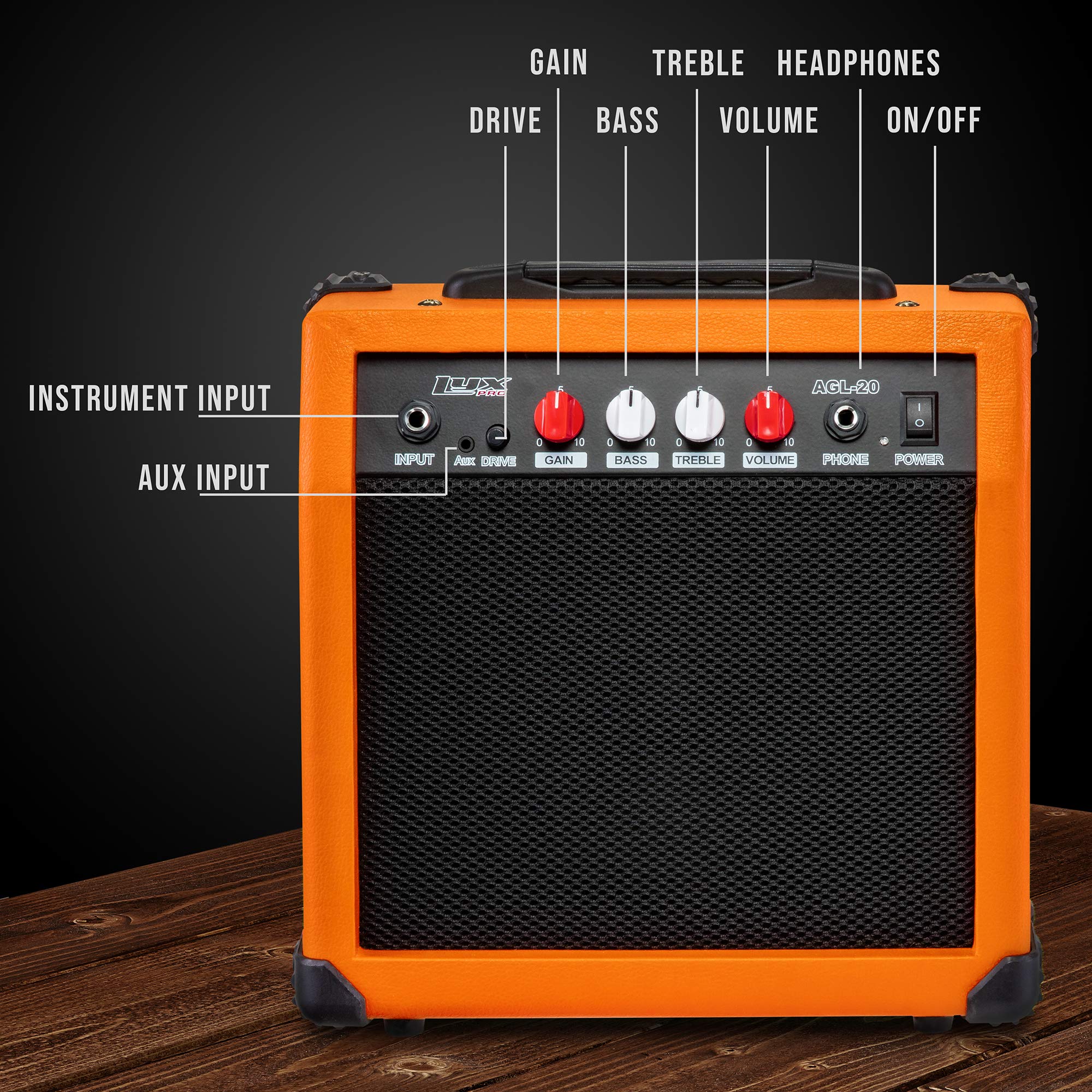 Foto 4 pulgar | Amplificador Para Guitarra Eléctrica Lyxpro De 20 W Con Altavoz - Sunburst - Venta Internacional.