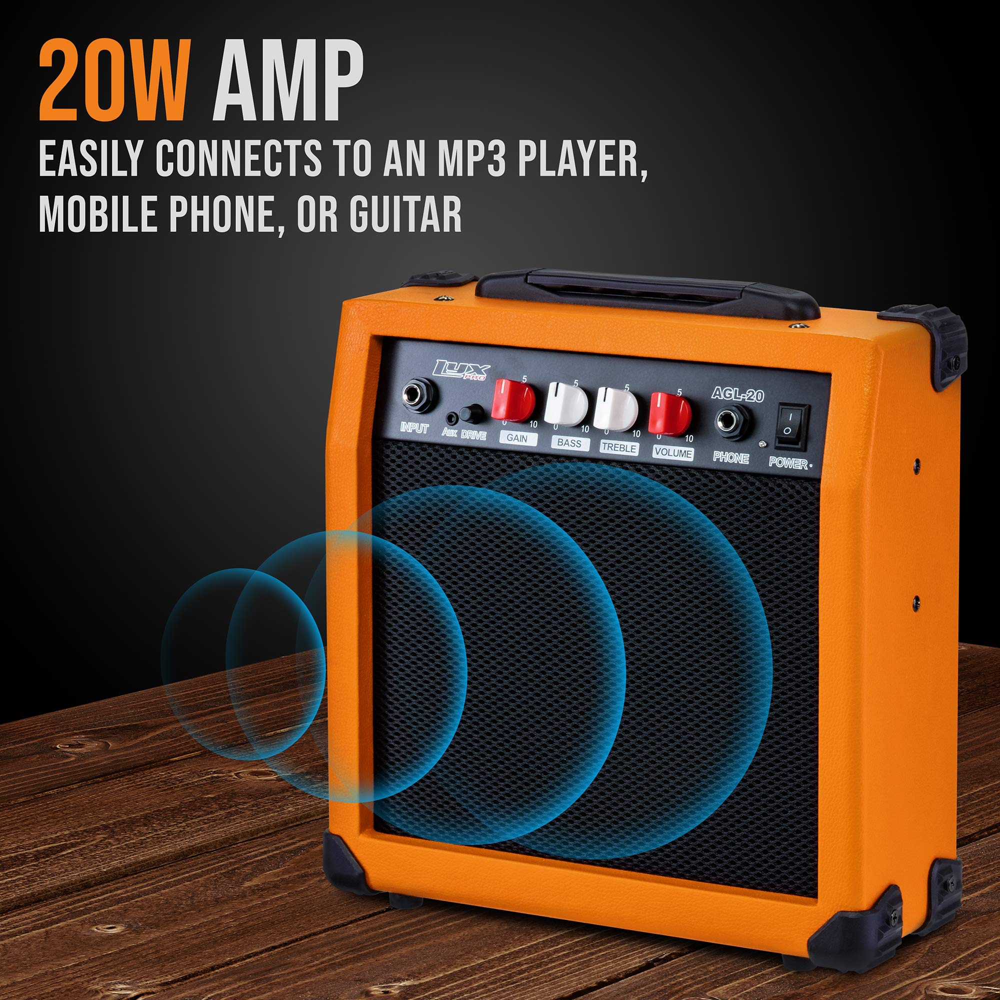 Foto 5 pulgar | Amplificador Para Guitarra Eléctrica Lyxpro De 20 W Con Altavoz - Sunburst - Venta Internacional.