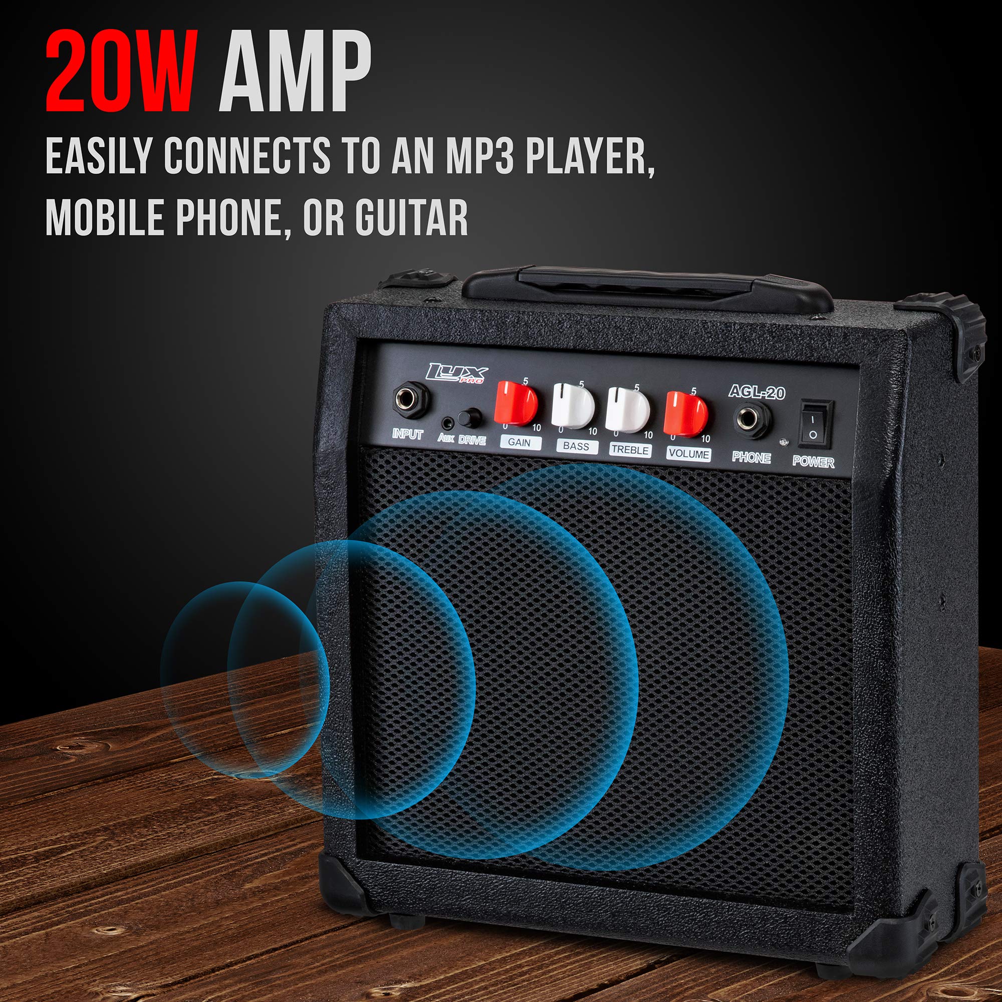 Foto 3 pulgar | Amplificador Lyxpro De 20 W Para Guitarra Eléctrica Con Altavoz, Color Negro - Venta Internacional.