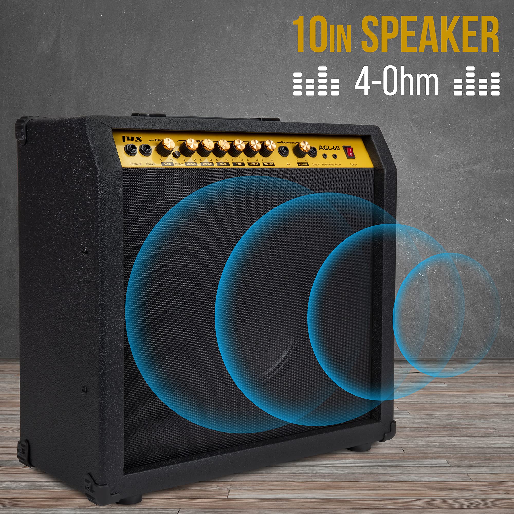 Foto 5 pulgar | Amplificador De Guitarra Eléctrica Lyxpro Combo De 60 W Con Altavoz De 10» - Venta Internacional.