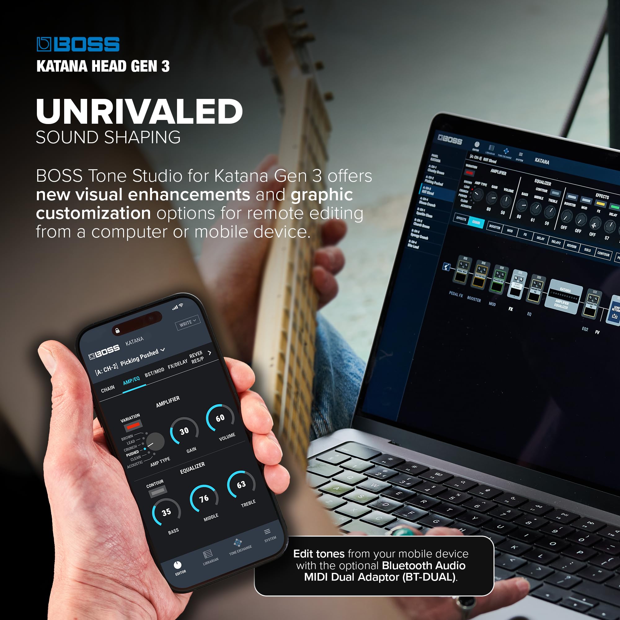Foto 2 | Cabezal Amplificador Boss Katana Head Gen 3 100w Con 5 Efectos - Venta Internacional.