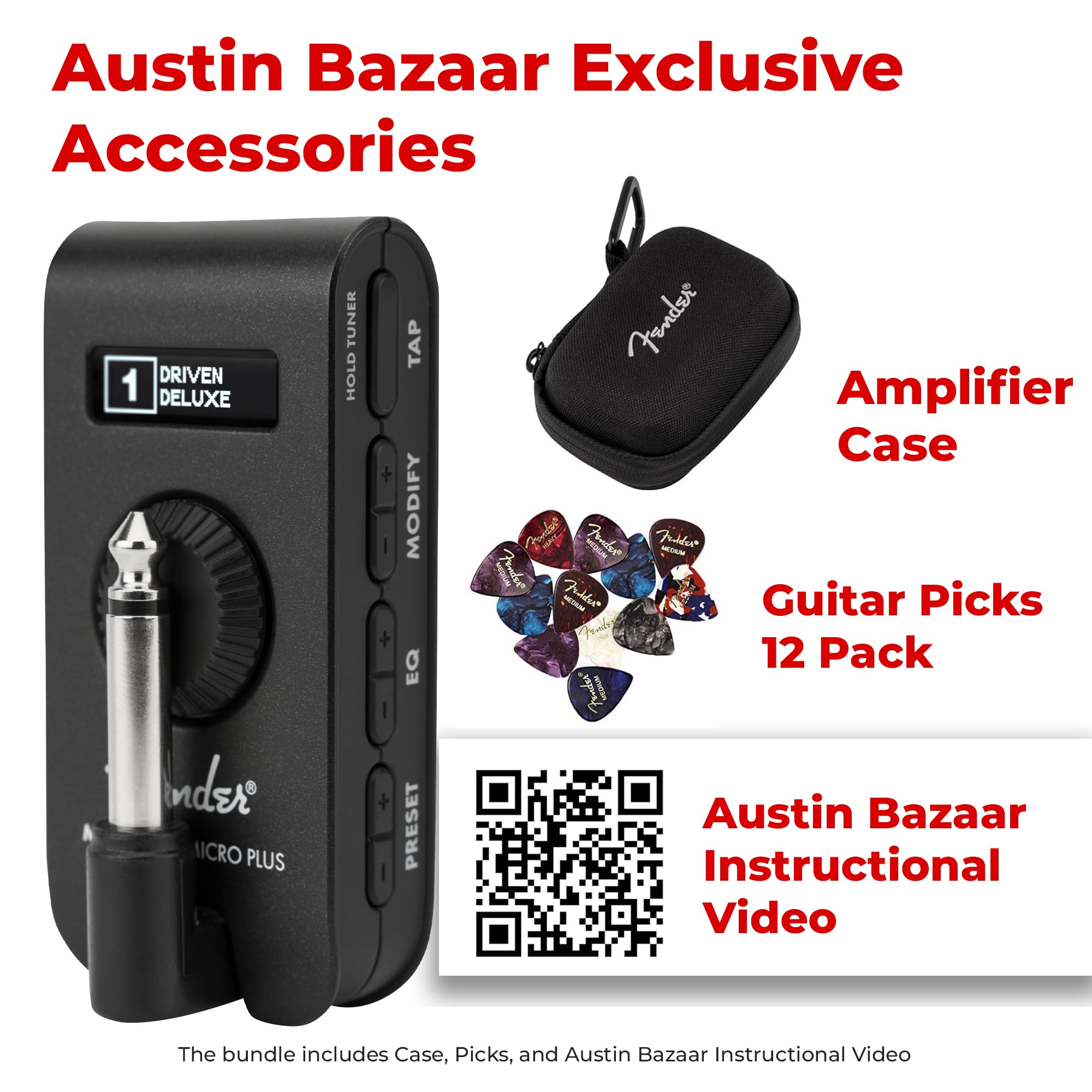 Foto 2 | Amplificador De Auriculares Fender Mustang Micro Plus Con Funda Y Púa - Venta Internacional.