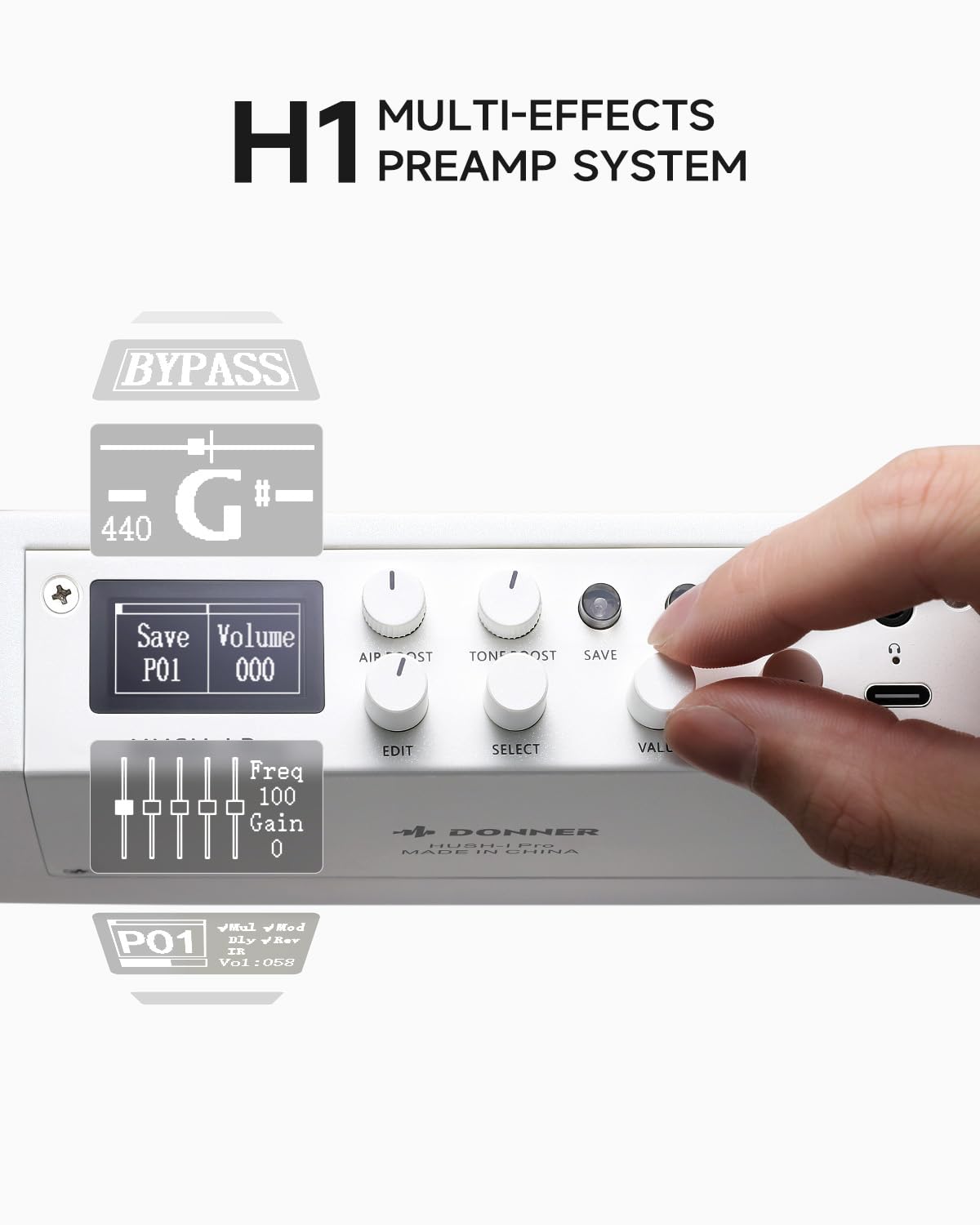 Foto 5 pulgar | Guitarra Eléctrica Acústica Donner Hush I Pro Con Kit De Efectos - Venta Internacional.