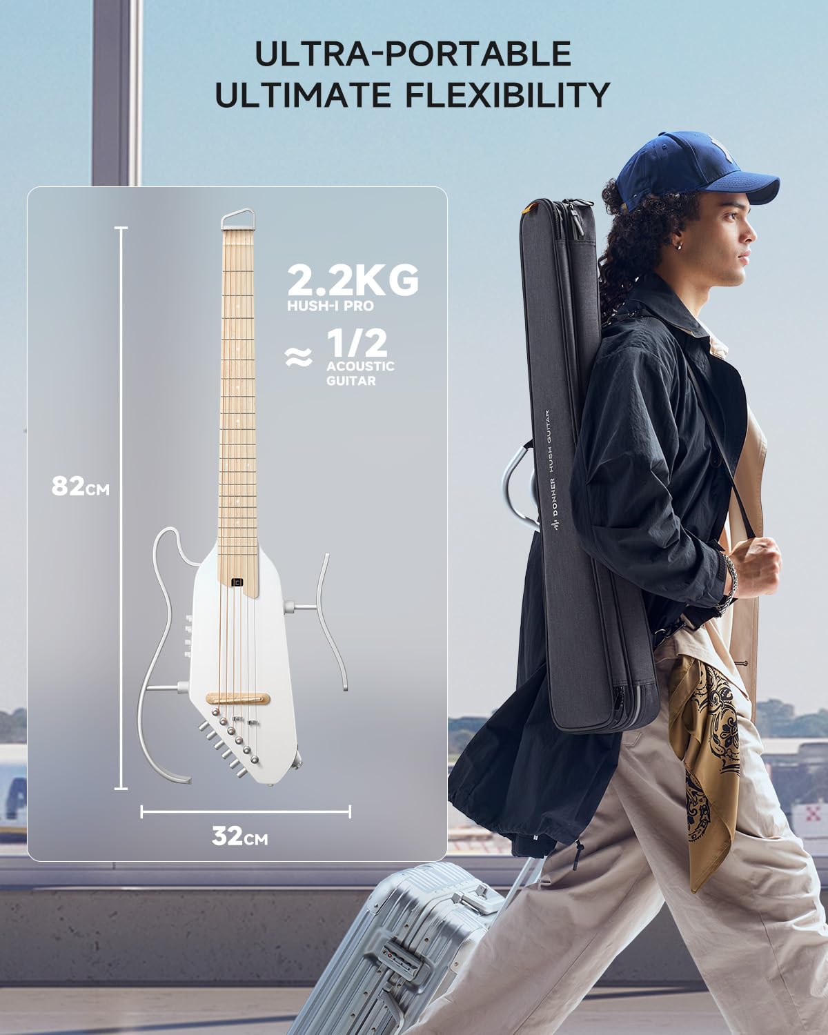Foto 8 pulgar | Guitarra Eléctrica Acústica Donner Hush I Pro Con Kit De Efectos - Venta Internacional.