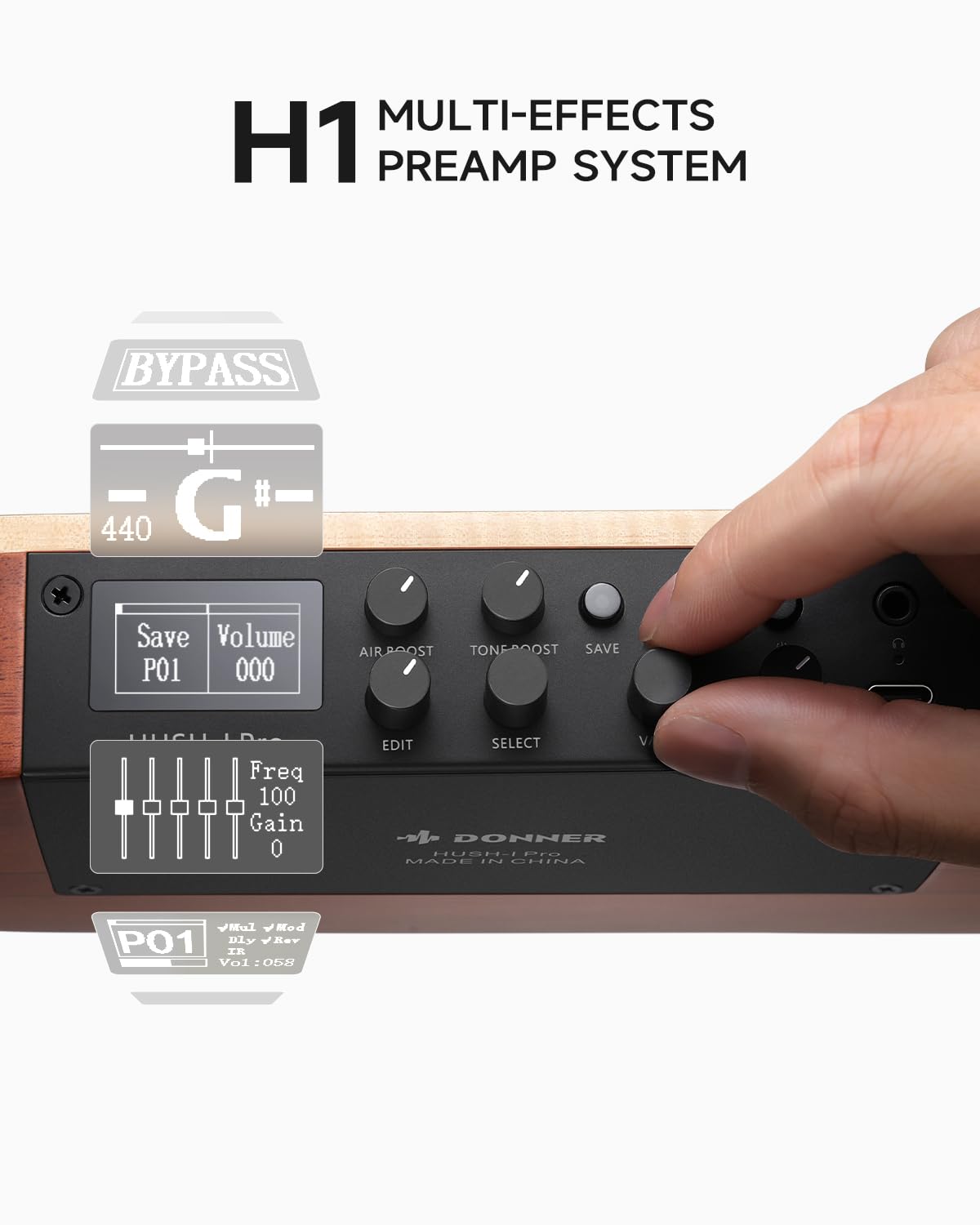 Foto 5 pulgar | Guitarra Eléctrica Acústica Donner Hush I Pro Con Kit De Efectos - Venta Internacional.