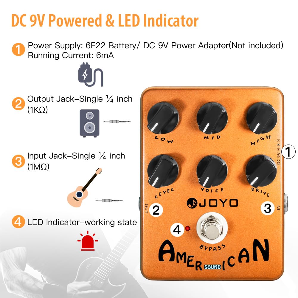 Foto 7 pulgar | Pedal Simulador De Amplificadores Joyo American Sound Fd 57 Deluxe - Venta Internacional.