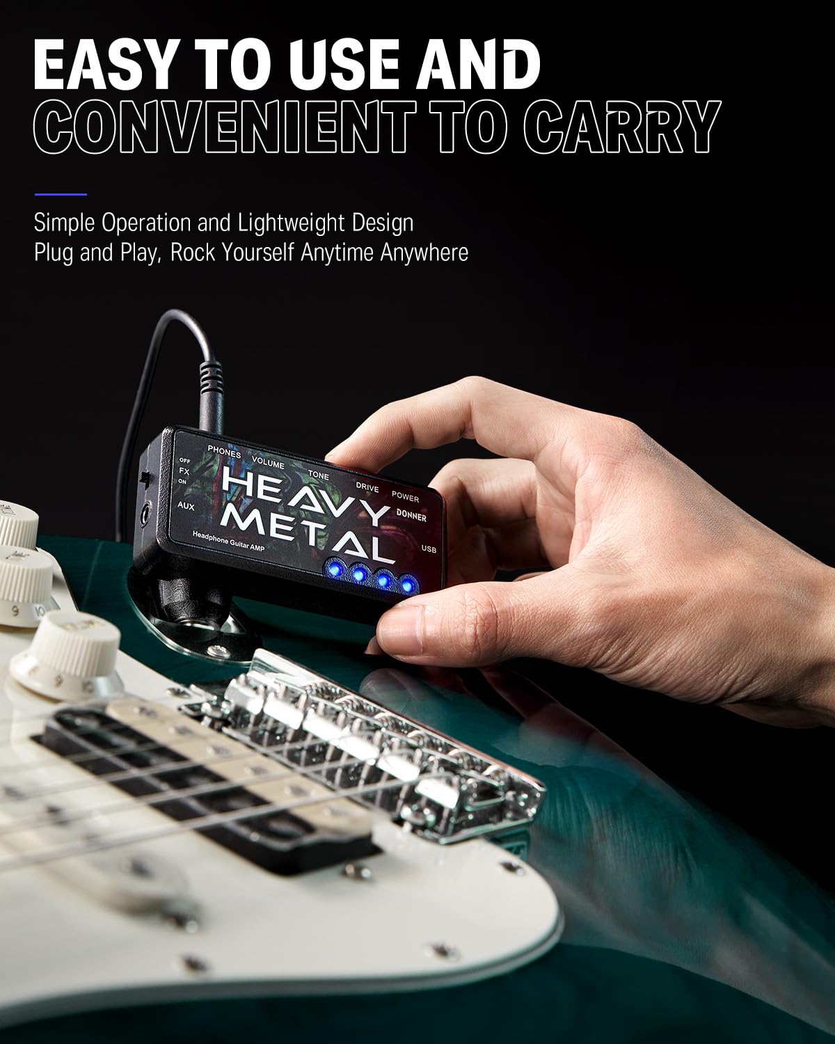 Foto 6 pulgar | Amplificador De Auriculares Para Guitarra Donner Heavy Metal Recargable Por Usb - Venta Internacional.