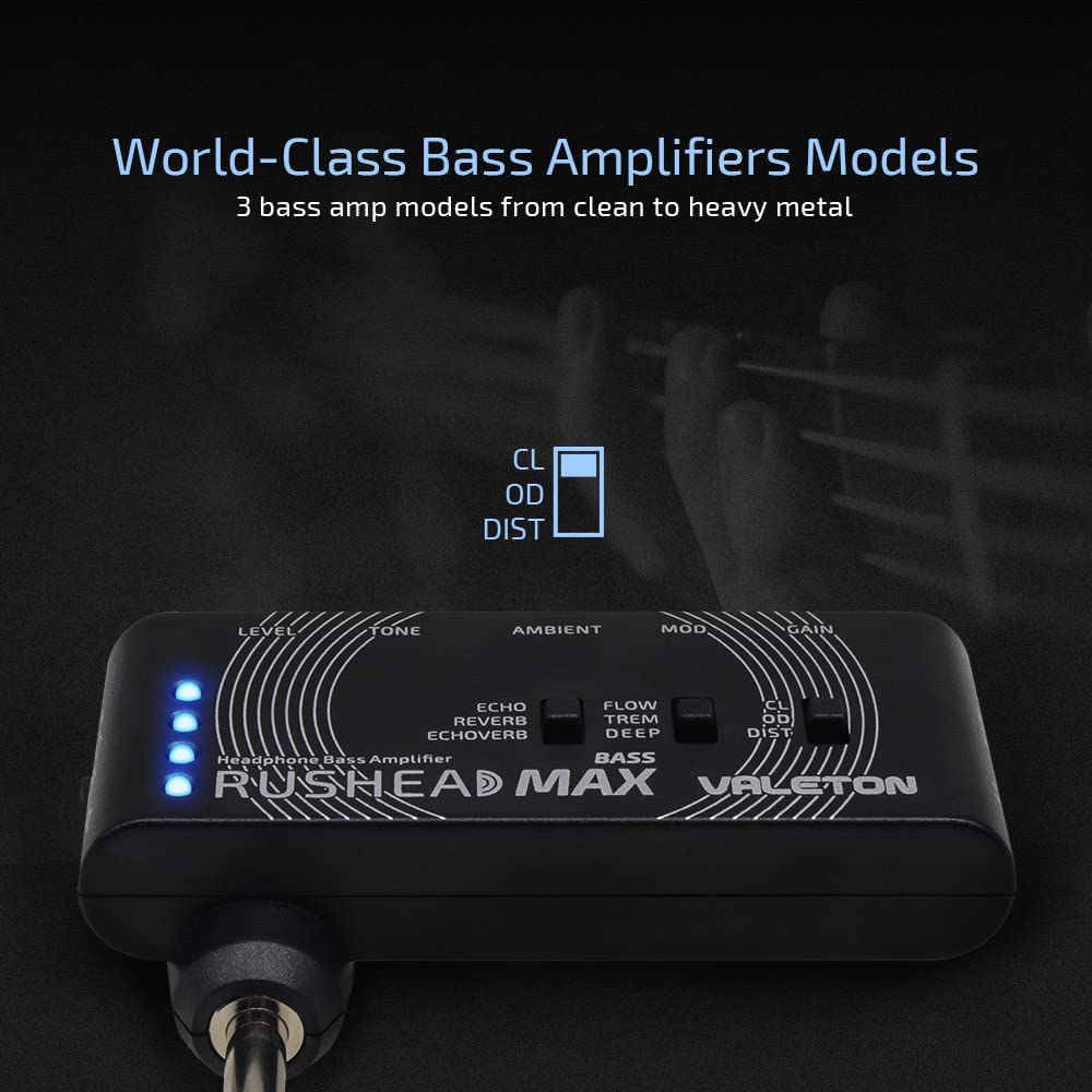 Foto 3 pulgar | Amplificador De Auriculares Valeton Rushead Max Bass Recargable Por Usb - Venta Internacional.