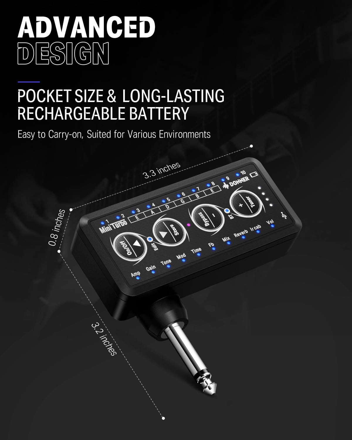 Foto 7 pulgar | Amplificador De Auriculares Para Guitarra Donner Mini Turbo, Modelos De 10 Amperios, Sintonizador - Venta Internacional.