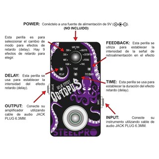Foto 3 | Pedal Para Guitarra Steelpro Octopus Delay Effect 9v