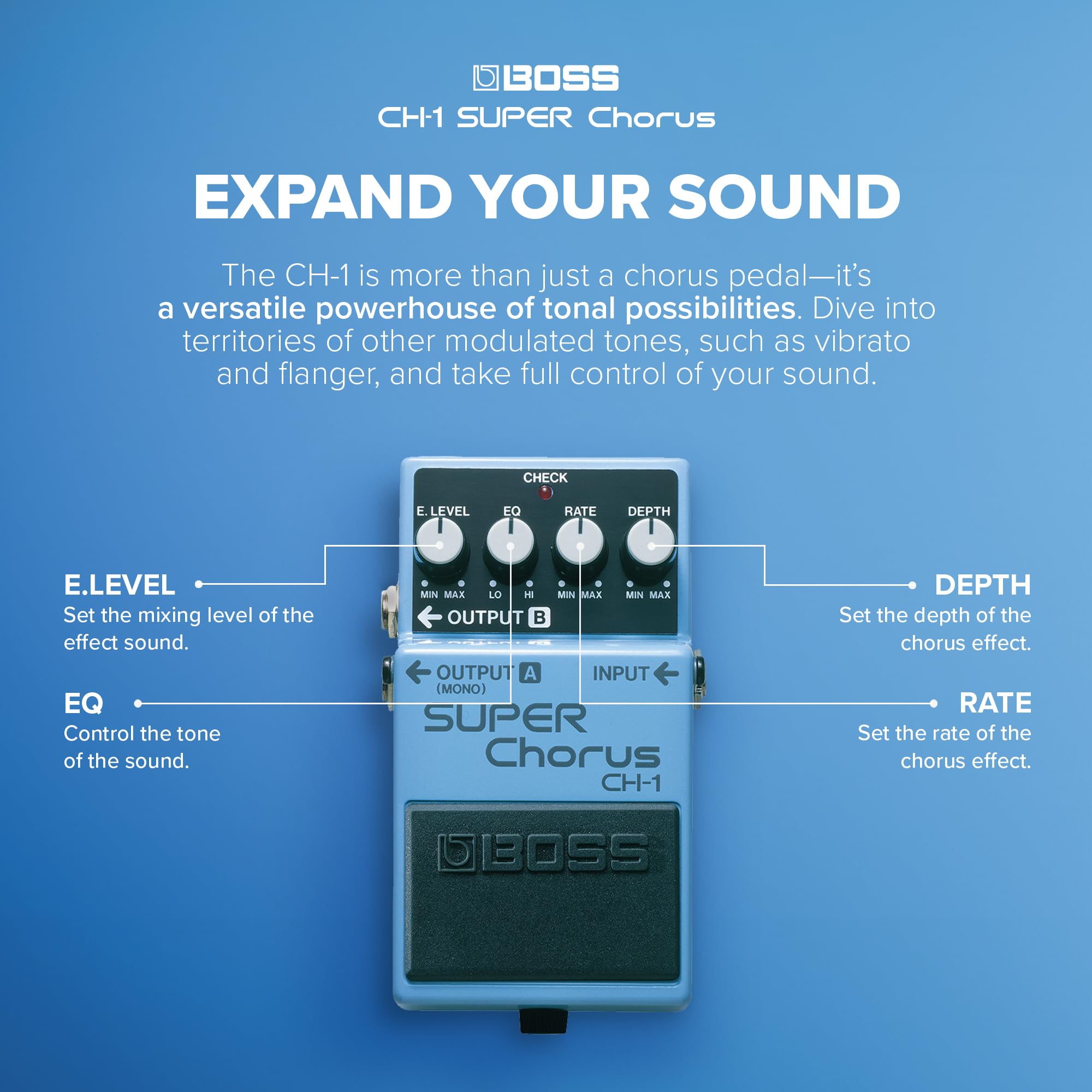 Foto 3 pulgar | Pedal Chorus Boss Ch-1 Stereo Super Para Guitarra Y Teclado - Venta Internacional.