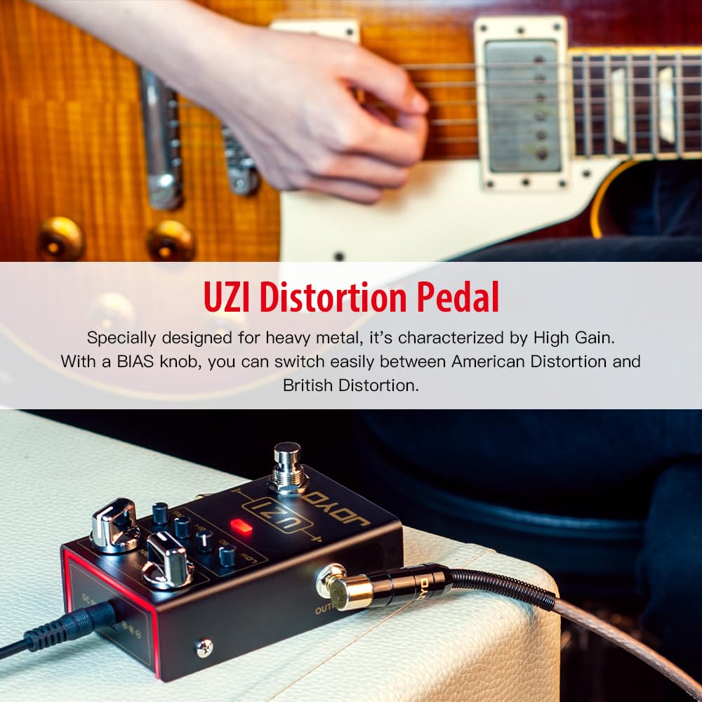 Foto 3 pulgar | Guitarra Eléctrica De Heavy Metal Joyo Uzi R-03 Con Pedal De Distorsión - Venta Internacional.