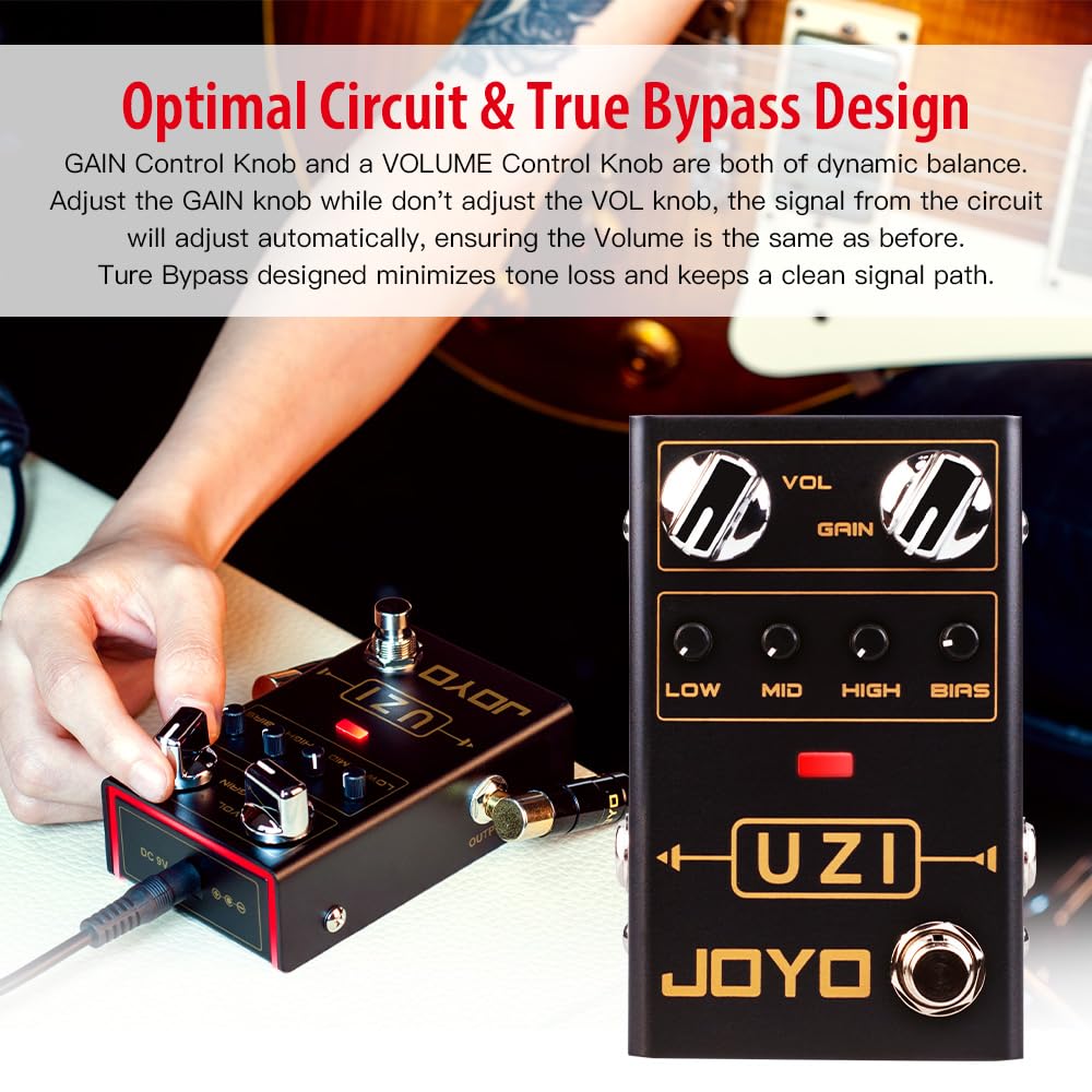 Foto 4 pulgar | Guitarra Eléctrica De Heavy Metal Joyo Uzi R-03 Con Pedal De Distorsión - Venta Internacional.