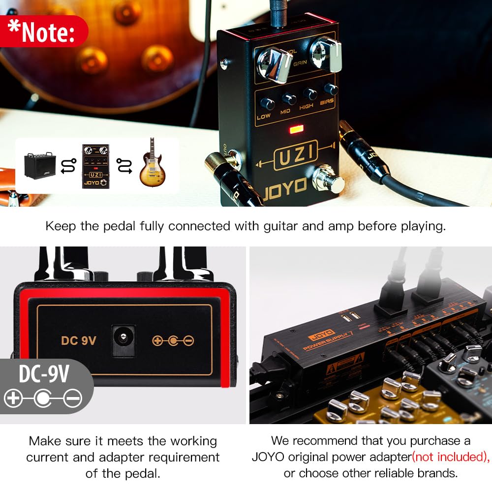 Foto 4 | Guitarra Eléctrica De Heavy Metal Joyo Uzi R-03 Con Pedal De Distorsión - Venta Internacional.