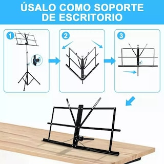 Foto 3 | Atril Para Partituras Práctico Ajustable Plegable Portátil Eo Safe Imports Esi-17304 Negro