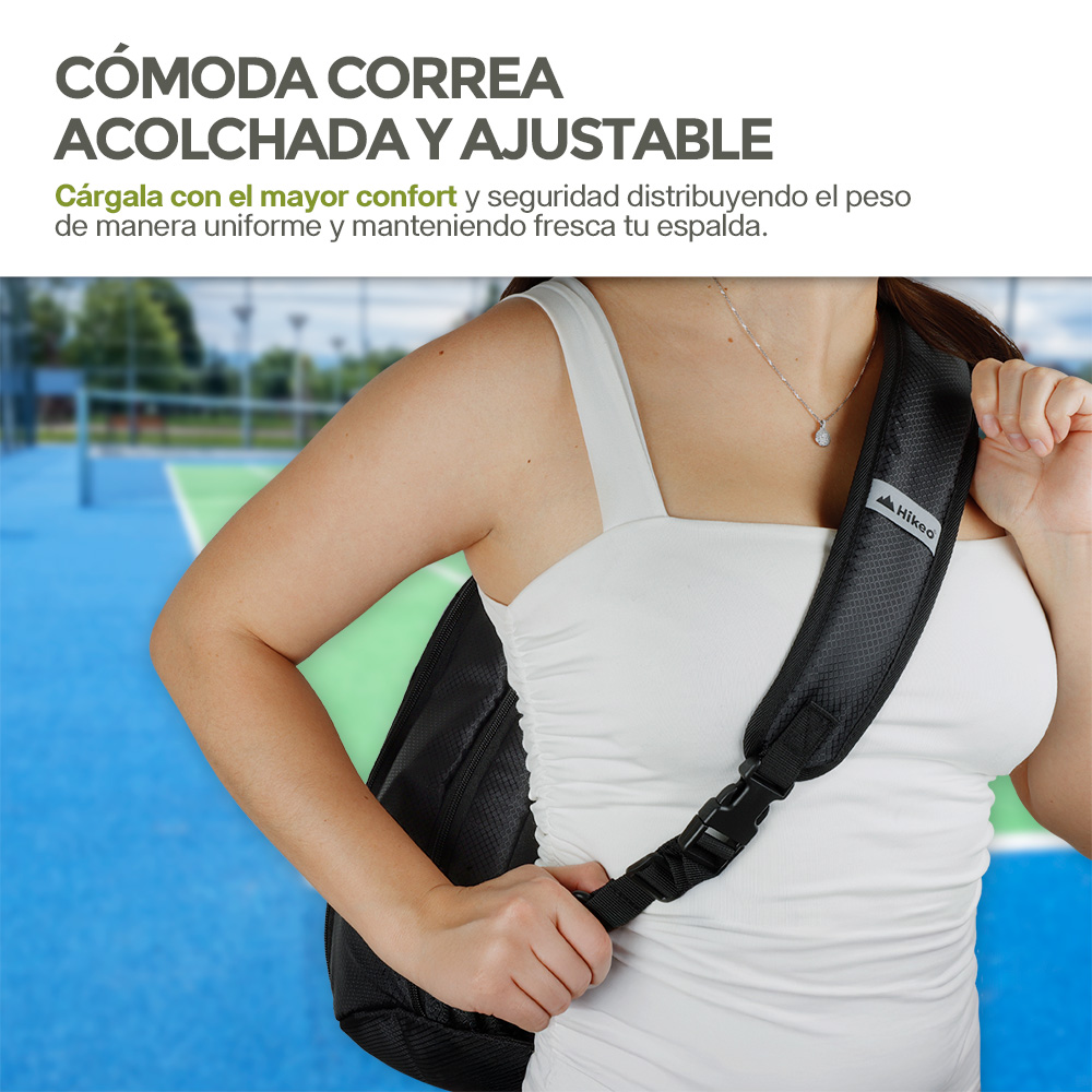 Foto 8 pulgar | Mochila Deportiva para Pádel Impermeable Hikeo Negro