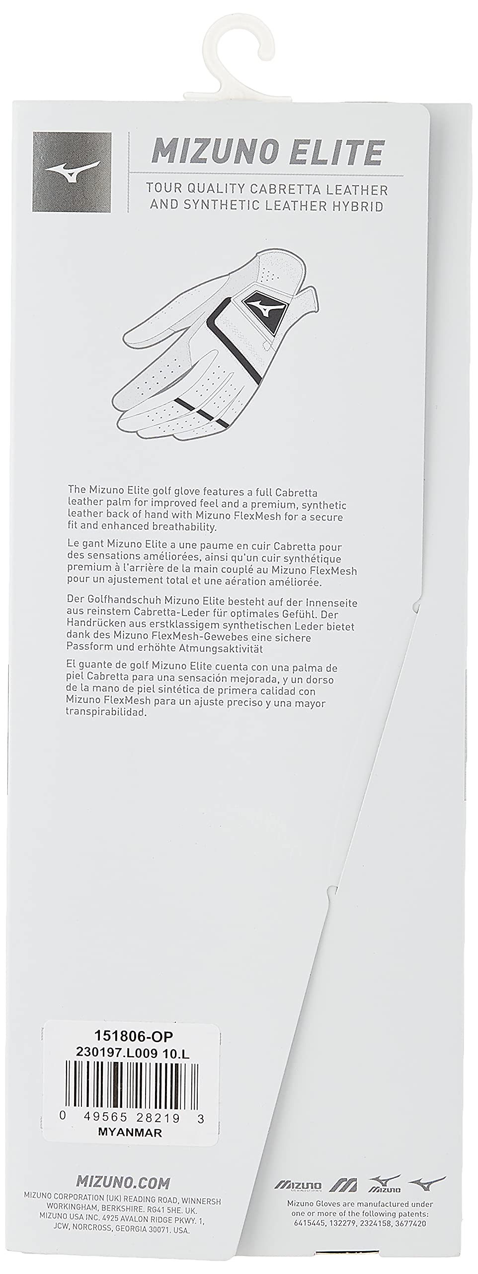 Foto 5 pulgar | Guante De Golf Mizuno Elite 2020  Blanco/negro  Talla Grande  Mano Izquierda - Venta Internacional.