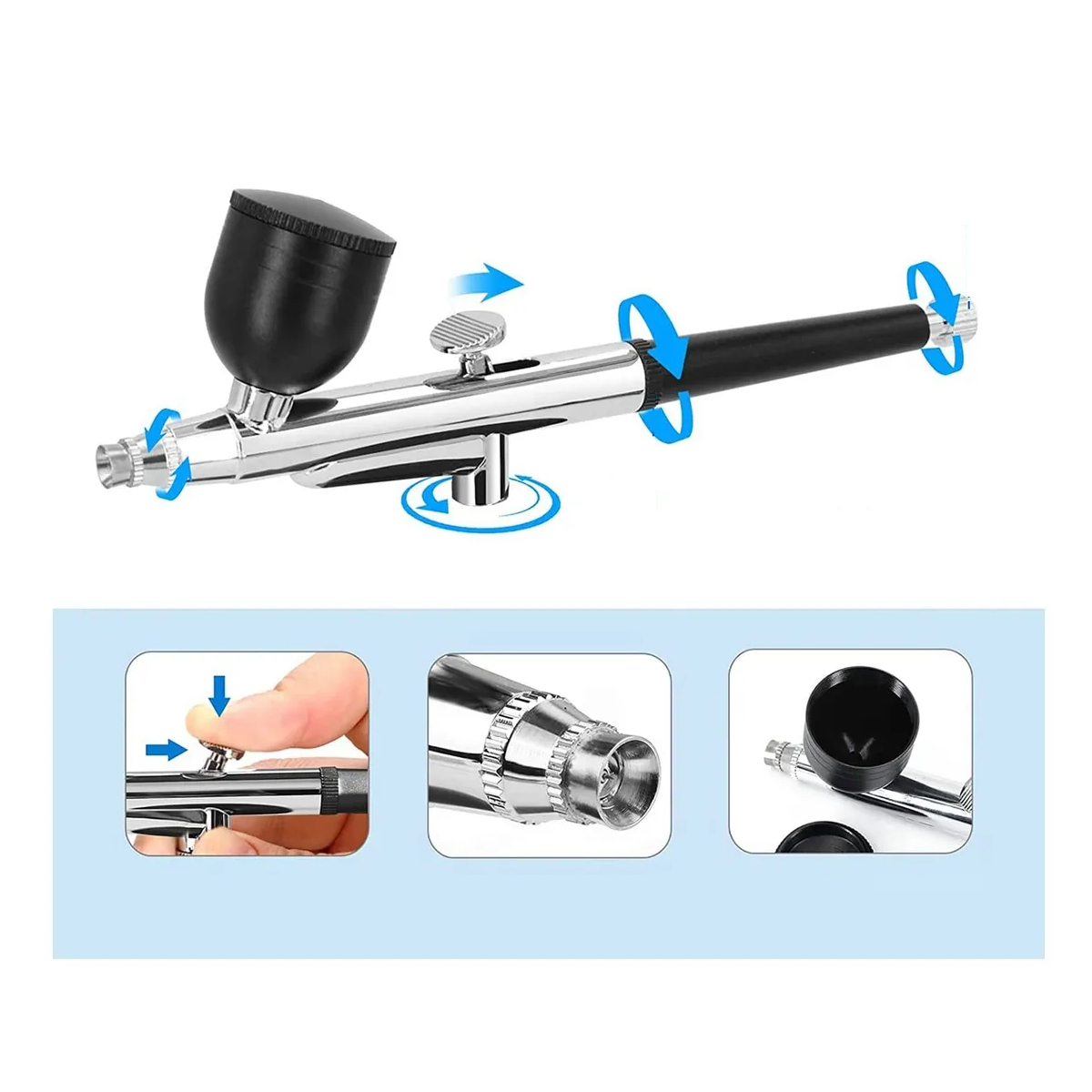 Foto 3 pulgar | Kit Aerógrafo Profesional Compresor Multiuso Usb Recargable Eo Safe Imports Esi-4439-1 Negro