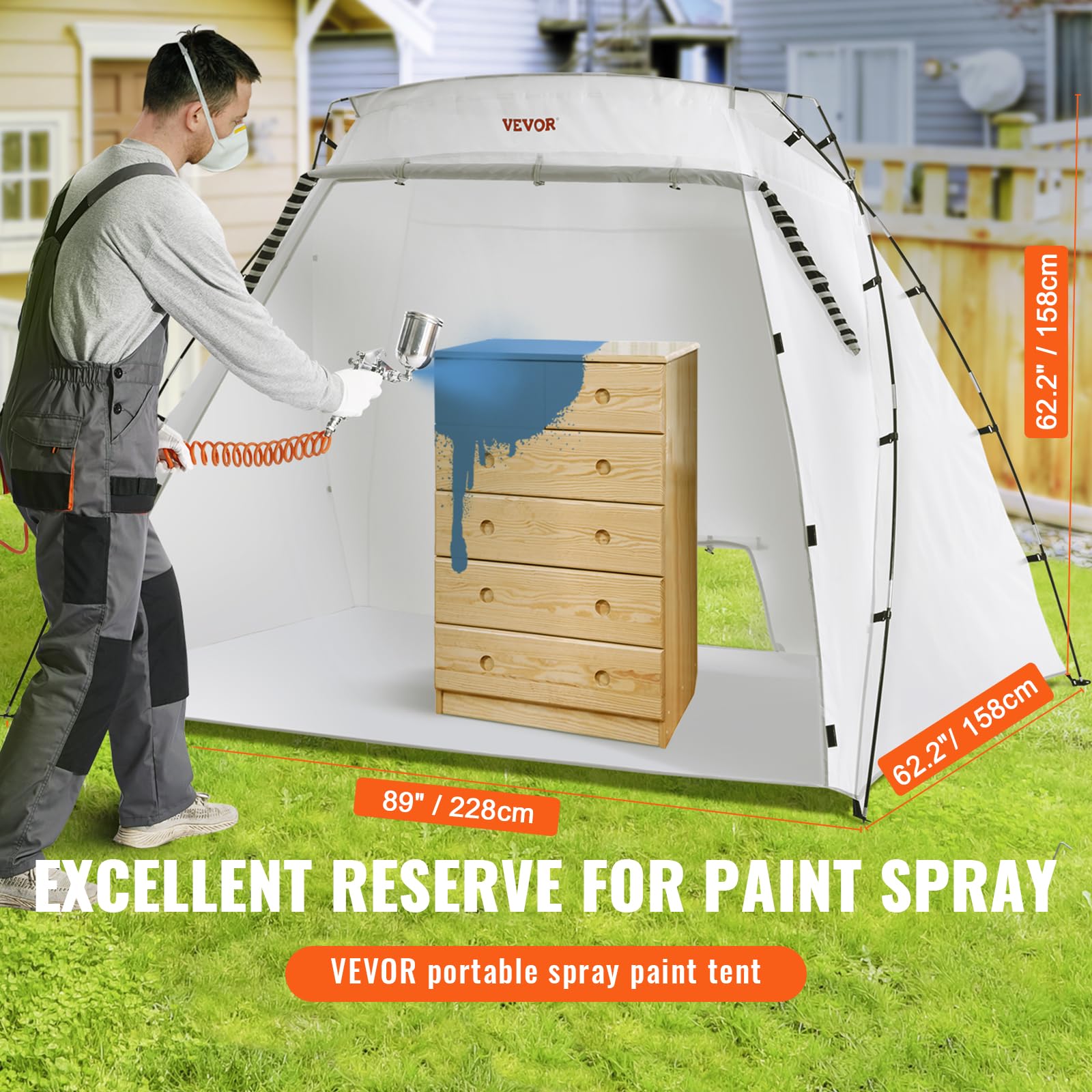 Foto 4 pulgar | Cabina De Pintura Portátil Shelter Vevor Para Pintura En Aerosol, 2,3 X 1,6 X 1,6 M - Venta Internacional.