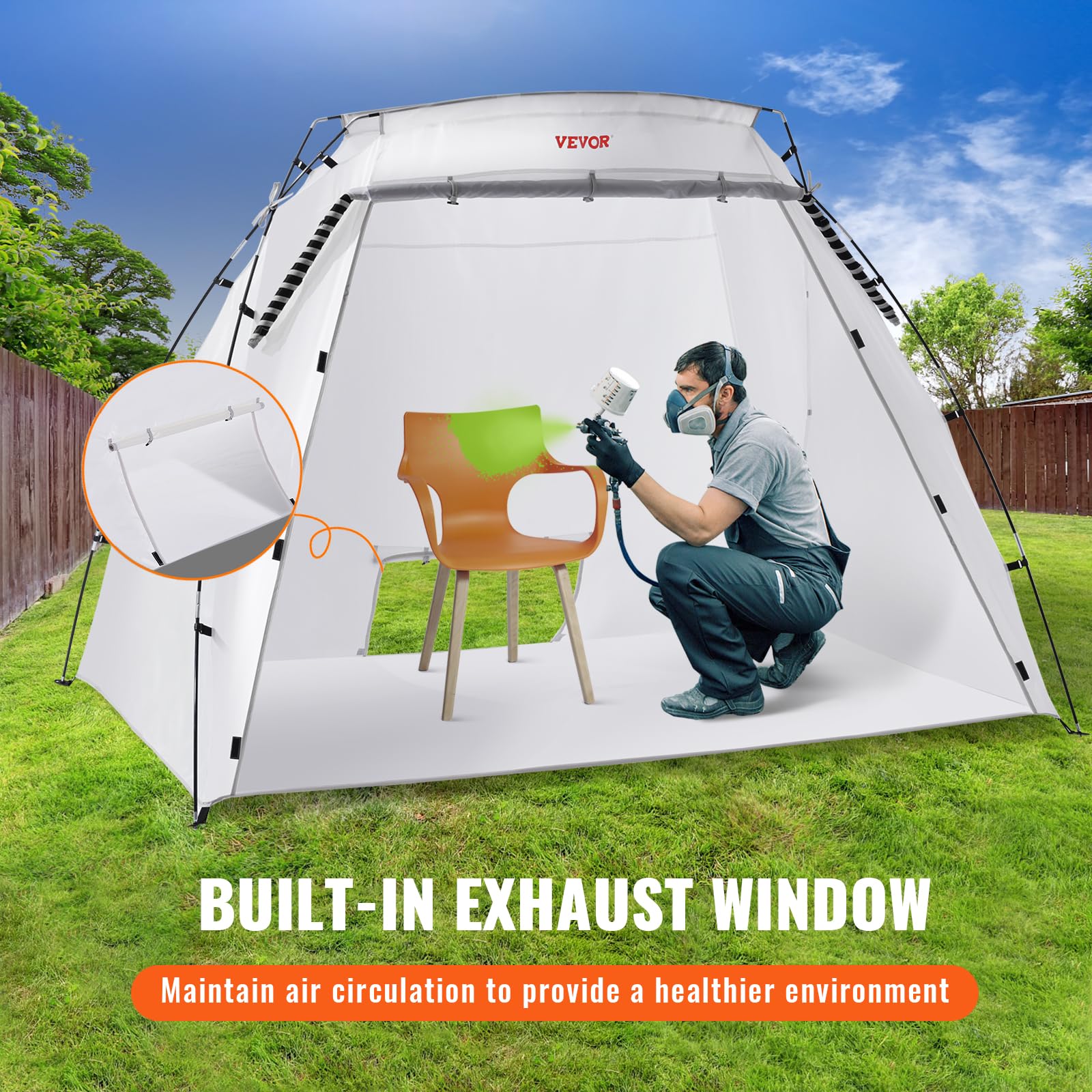 Foto 5 | Cabina De Pintura Portátil Shelter Vevor Para Pintura En Aerosol, 2,3 X 1,6 X 1,6 M - Venta Internacional.