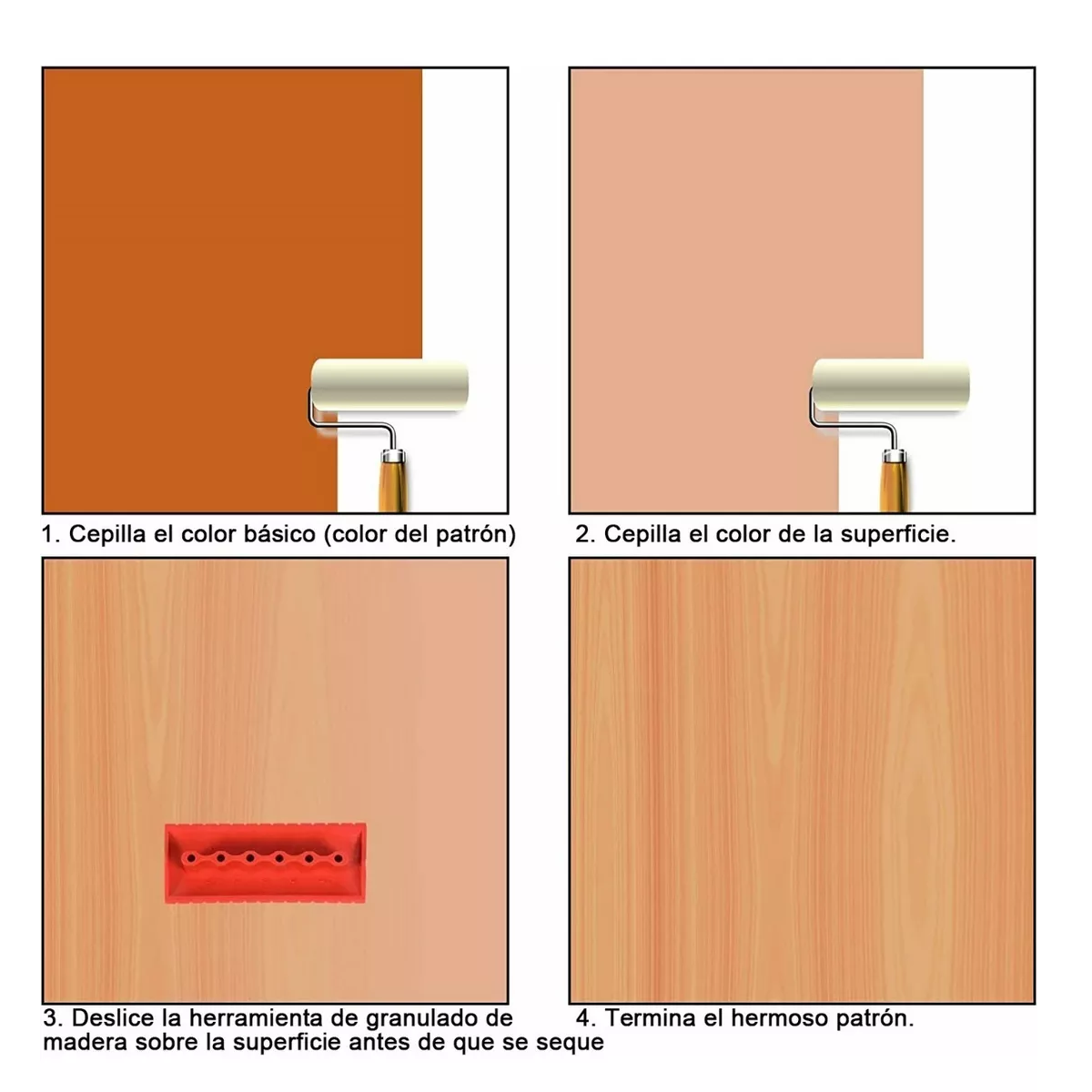 Foto 3 pulgar | Veteador para Pintar con Acabado Imitación Madera Eo Safe Imports ESI-7771 Multicolor 4 Piezas
