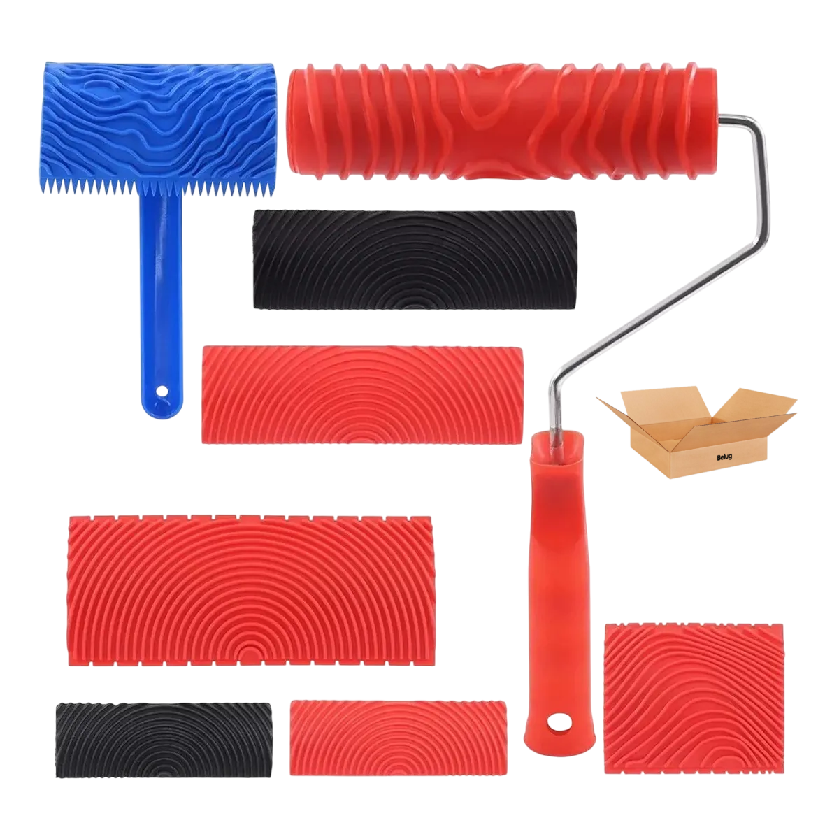 Foto 1 | Veteador Para Pintar Belug  Con Acabado Imitación Madera Kit 8 Pzs Rojo Azul