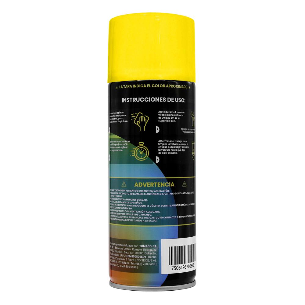 Foto 3 pulgar | Pack 12 Pintura Aerosol Amarillo Flourescente Maple Tools