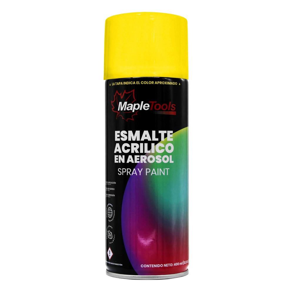 Foto 4 pulgar | Pack 12 Pintura Aerosol Amarillo Flourescente Maple Tools