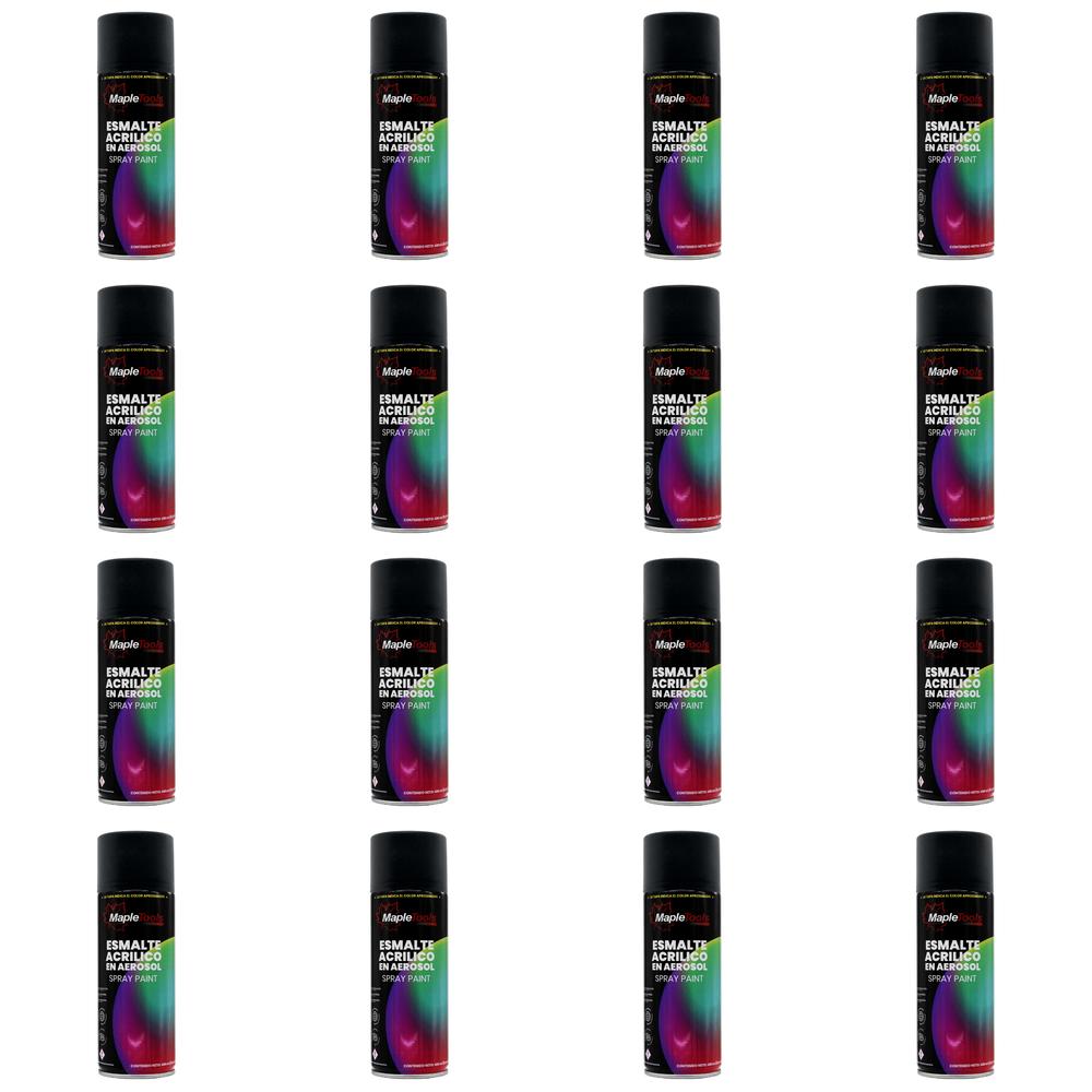 Pack 12 Pinturas En Aerosol Negro Satinado Maple Tools