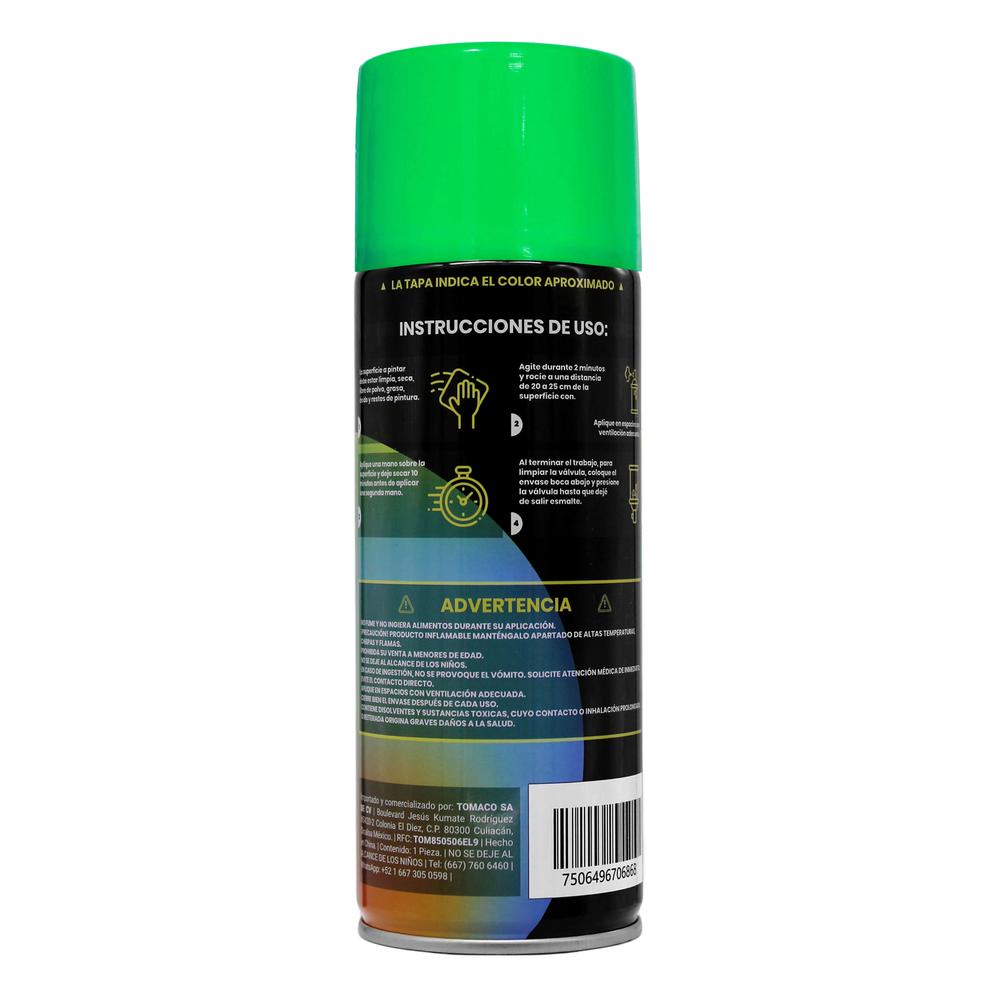 Foto 2 | Pack 12 Pinturas en Aerosol Verde Fluorescente Maple Tools