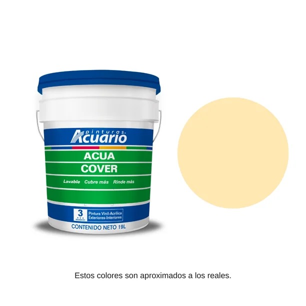 Pintura Vinil Acrílica Lavable Pinturas Acuario Acua Cover Color Arena 19 Lt.